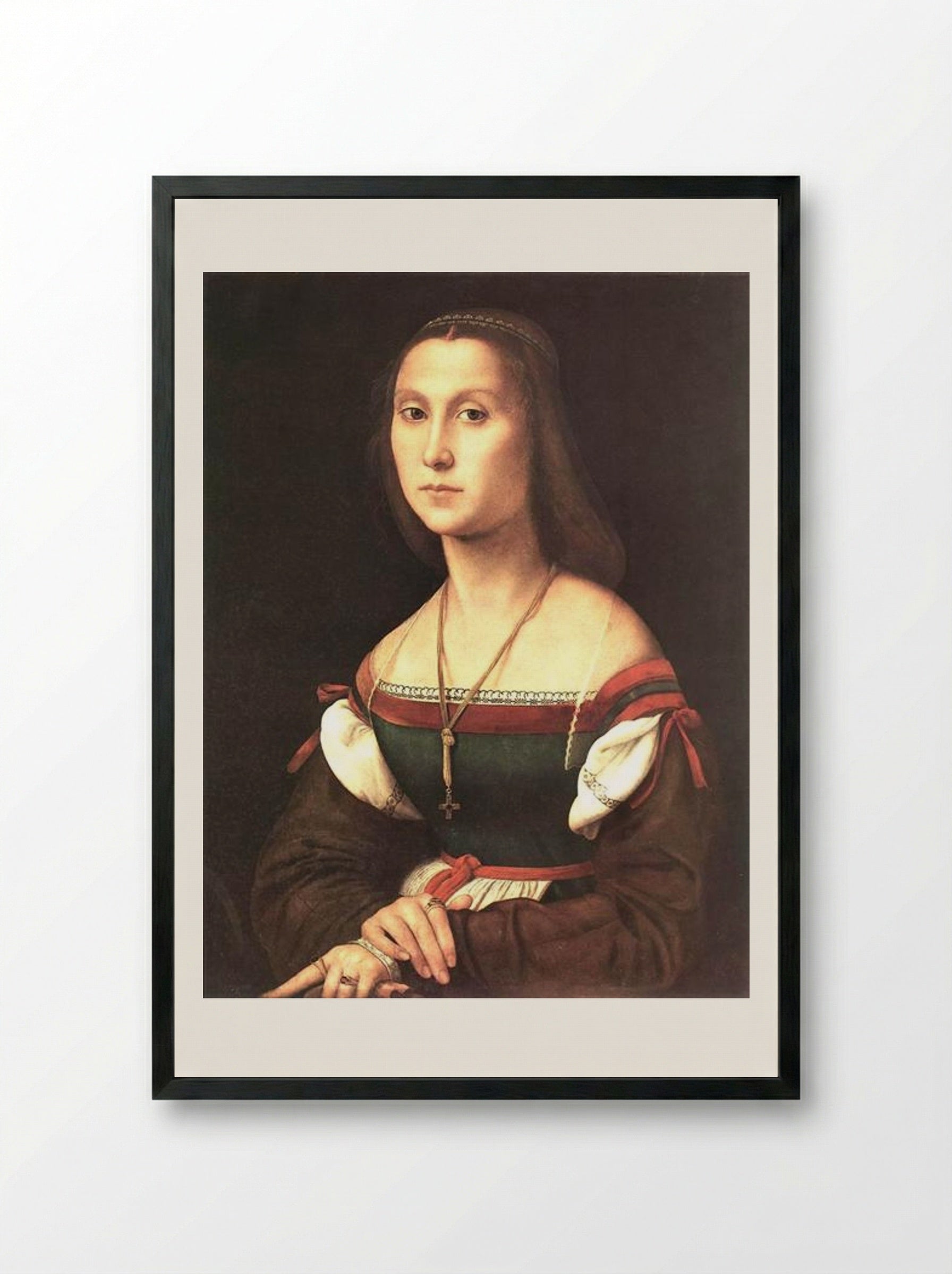 Portrait of a Woman (La Muta) - Raphael - Framed Print Black