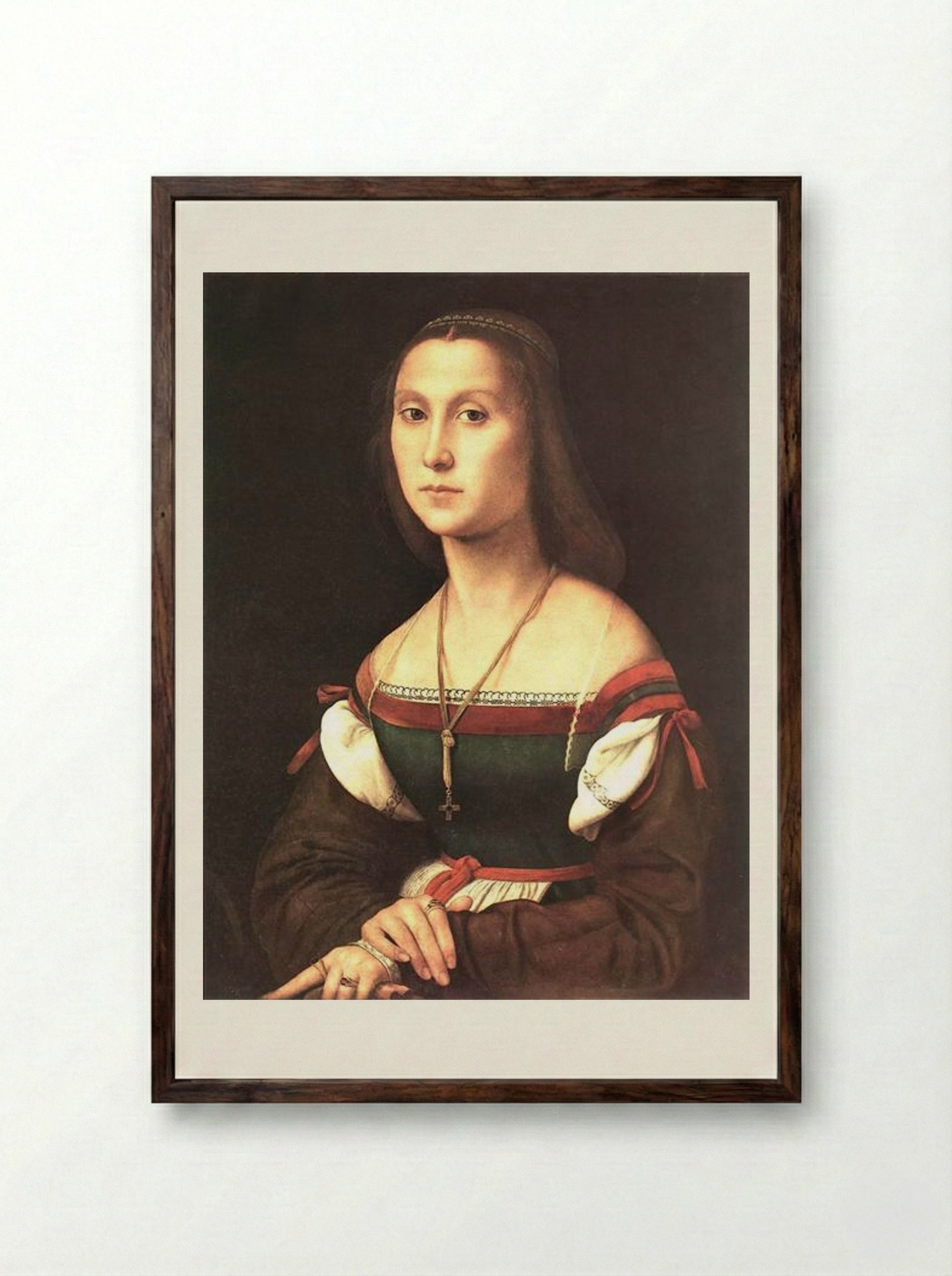 Portrait of a Woman (La Muta) - Raphael - Framed Print Dark Wood