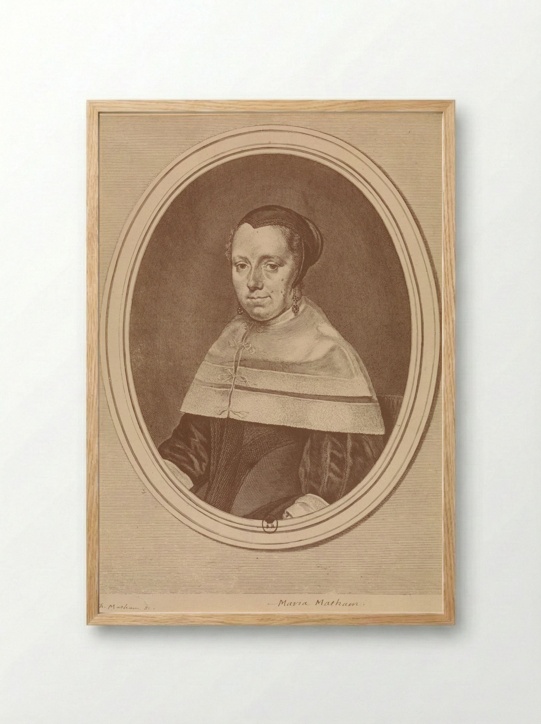 Portrait of a Woman (Maria Matham?) - Theodor Matham - Framed Print Wood