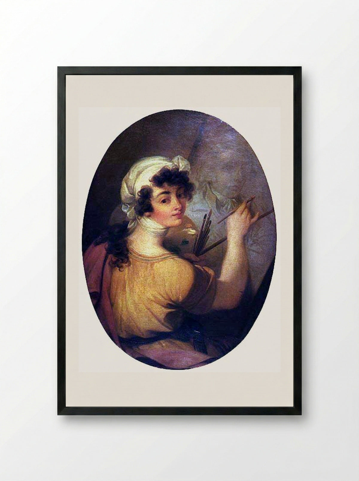 Portrait of a Woman (Painter) - Vieira Portuense - Framed Print Black