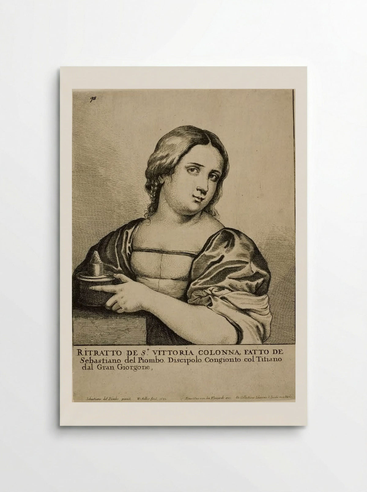 Portrait of a Woman (Vittoria Colonna) - Wenceslaus Hollar - Poster