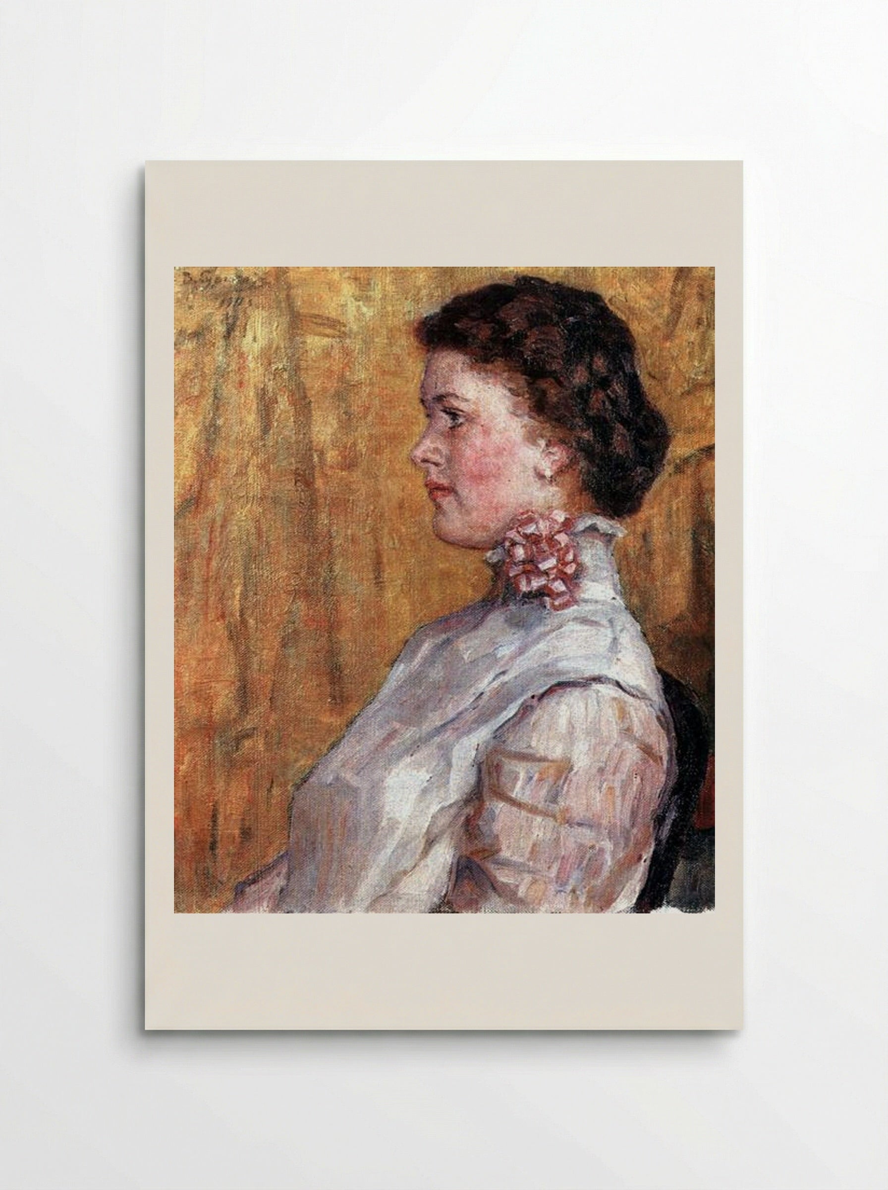 Portrait of a Woman (Yellow Background) - Vasily Surikov - Poster