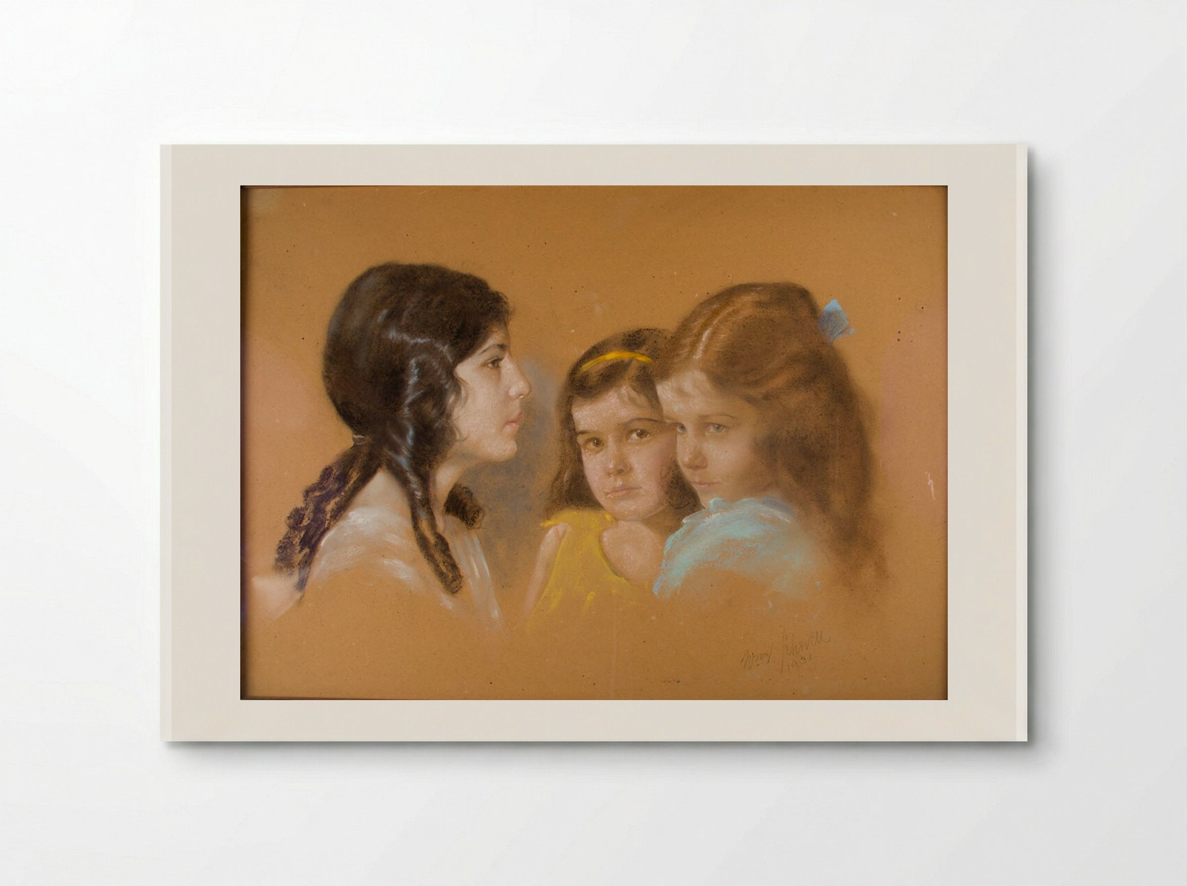 Portrait of a Woman and Two Children - William Valentine Schevill - Poster