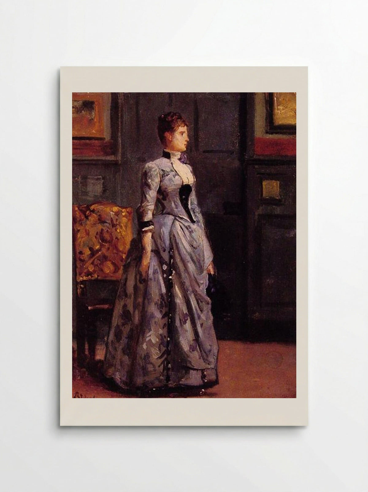 Portrait of a Woman in Blue - Alfred Stevens - Poster