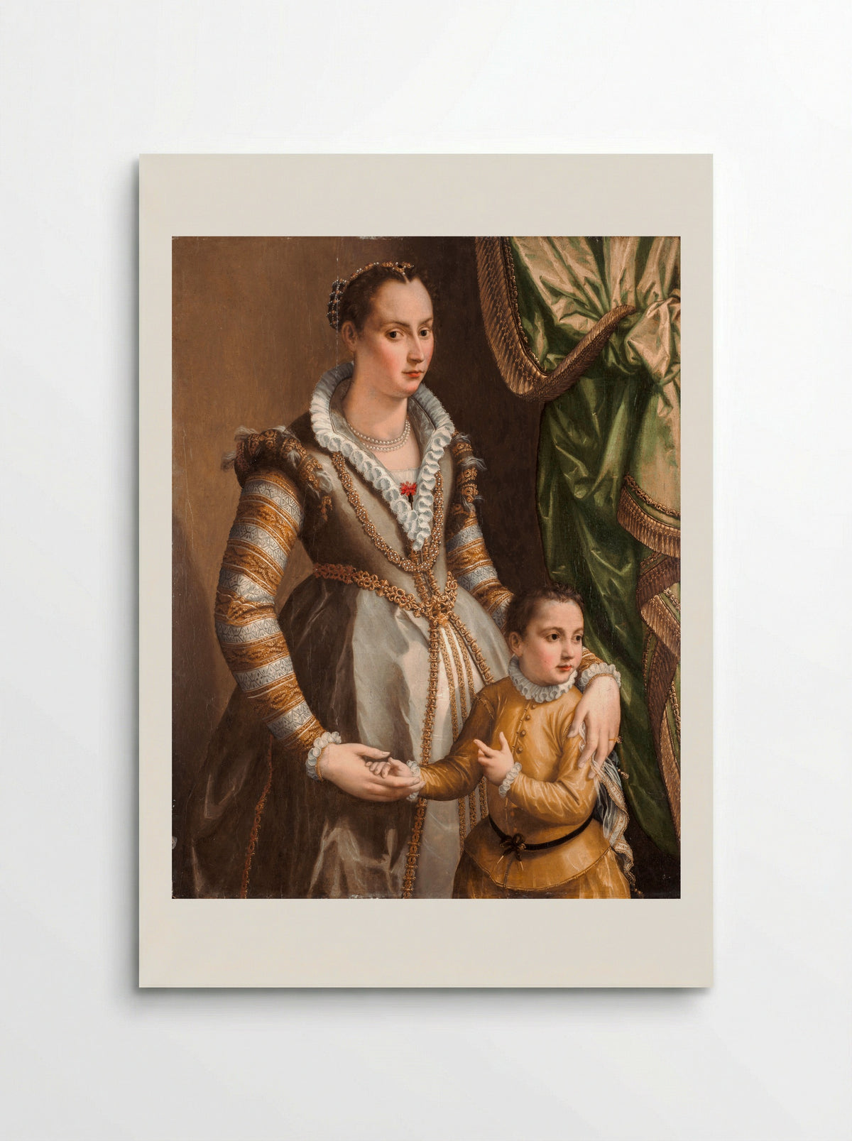 Portrait of a Woman with a Child - Alessandro Allori - Poster
