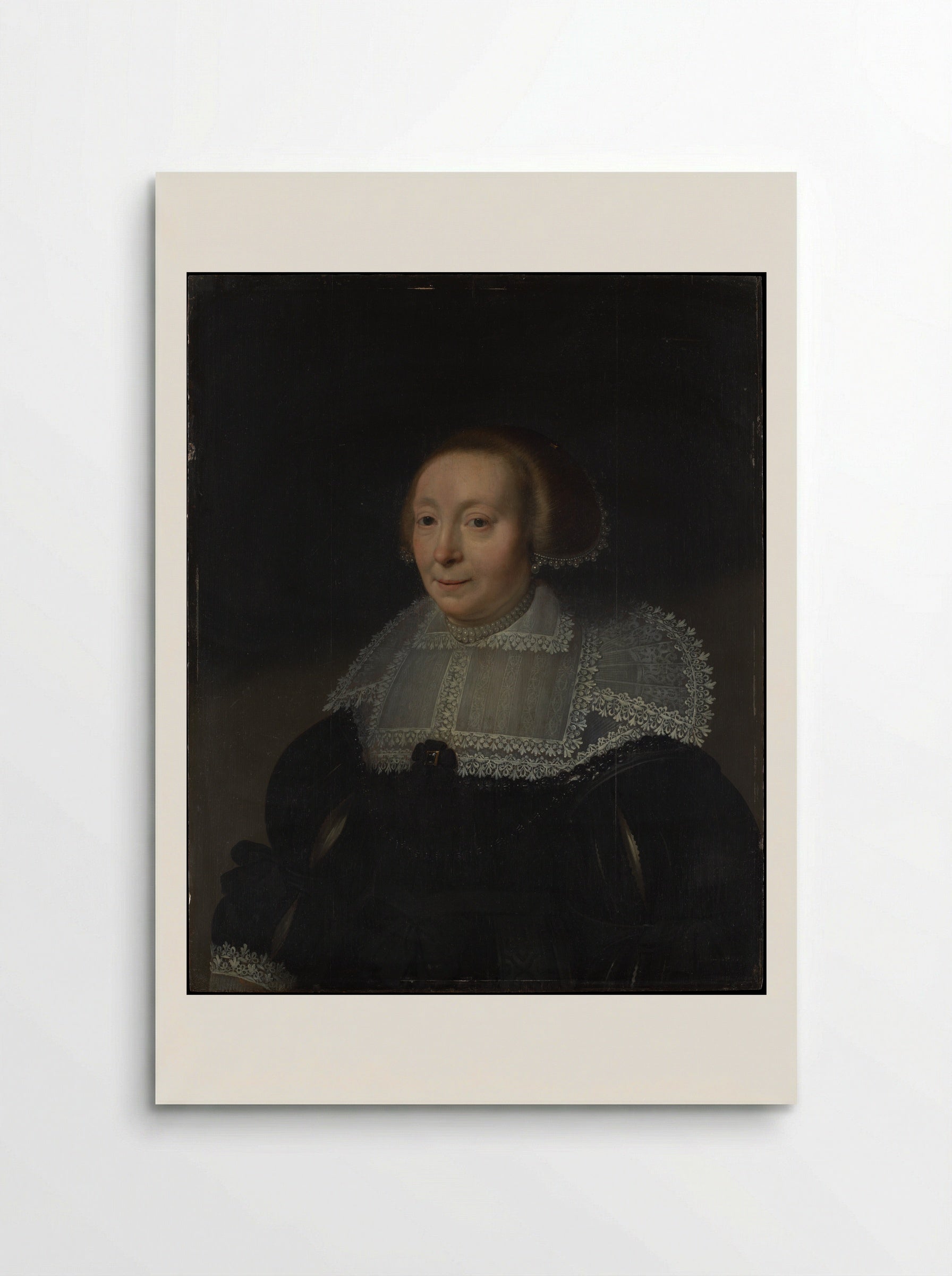 Portrait of a Woman with a Lace Collar - Michiel Jansz. van Mierevelt - Poster