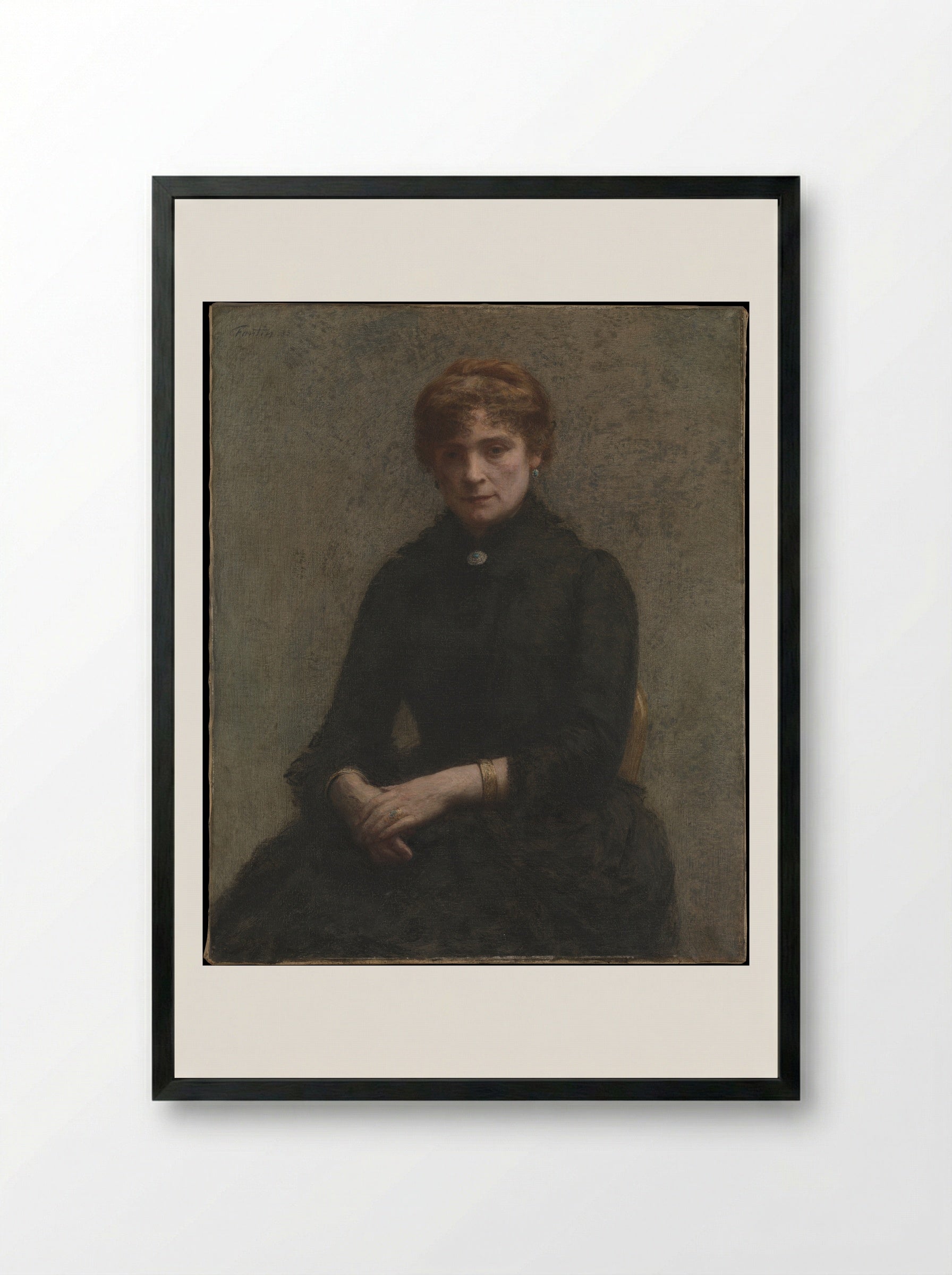 Portrait of a Woman - Henri Fantin-Latour - Framed Print Black