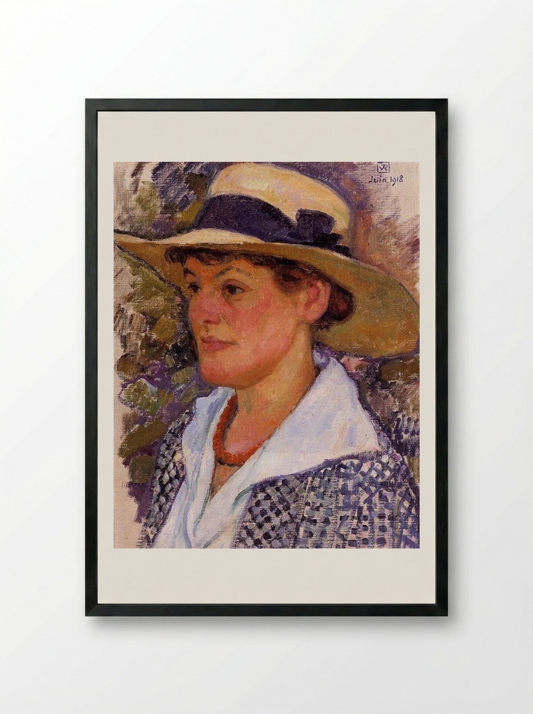 Portrait of a Woman - Théo van Rysselberghe - Framed Print Black