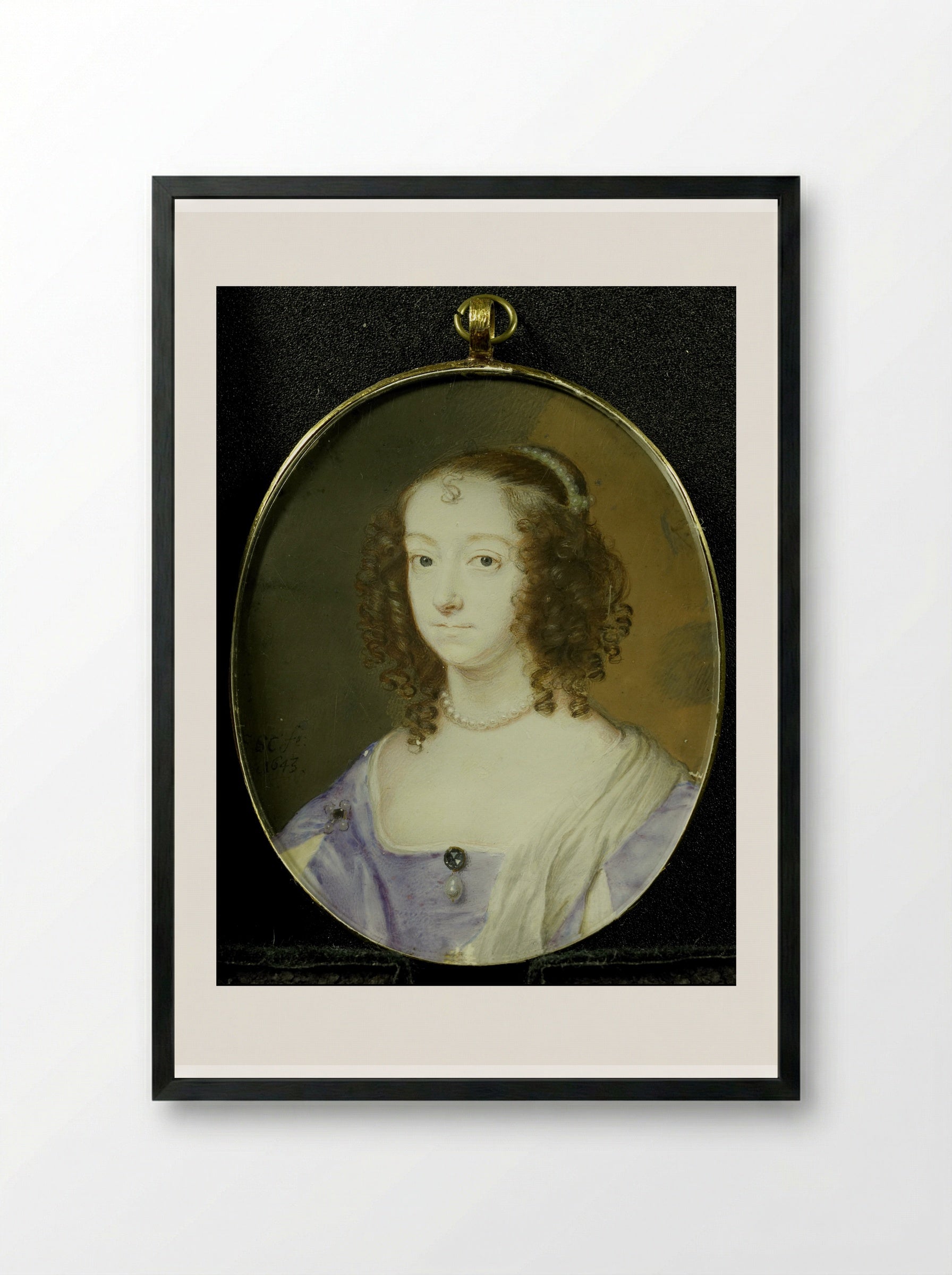 Portrait of a Woman - Samuel Cooper - Framed Print Black