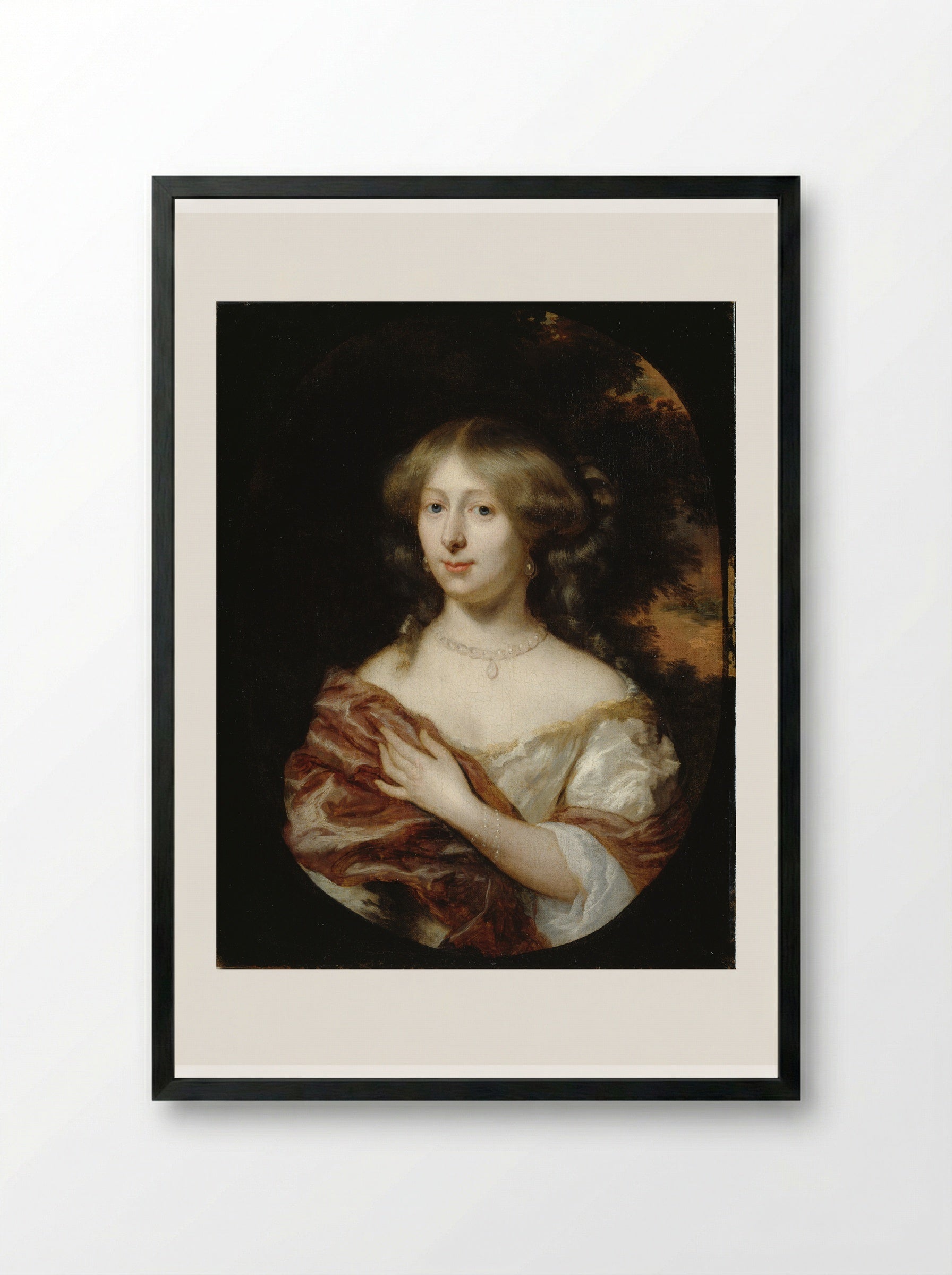 Portrait of a Woman - Nicolaes Maes - Framed Print Black