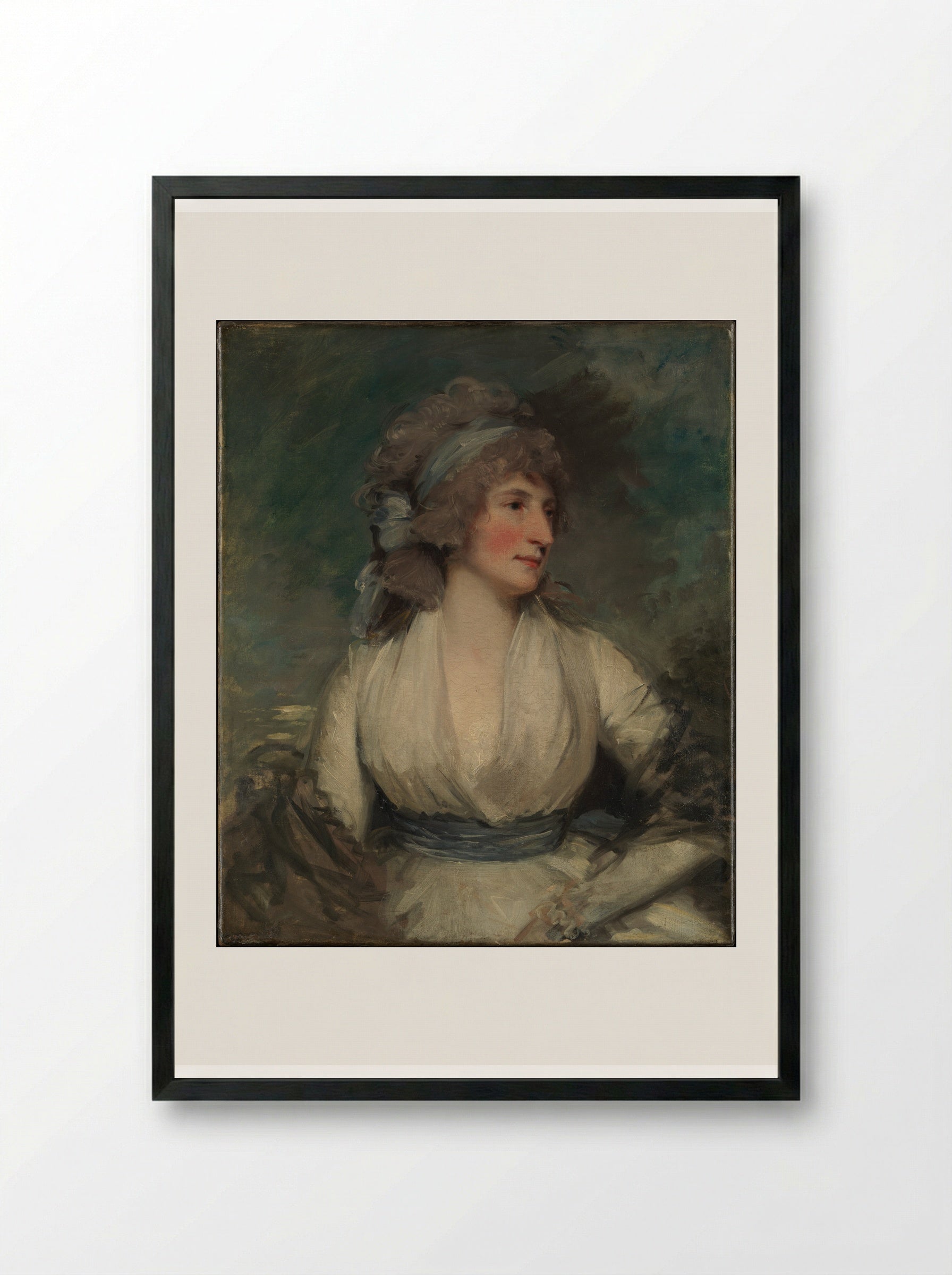 Portrait of a Woman - John Hoppner - Framed Print Black