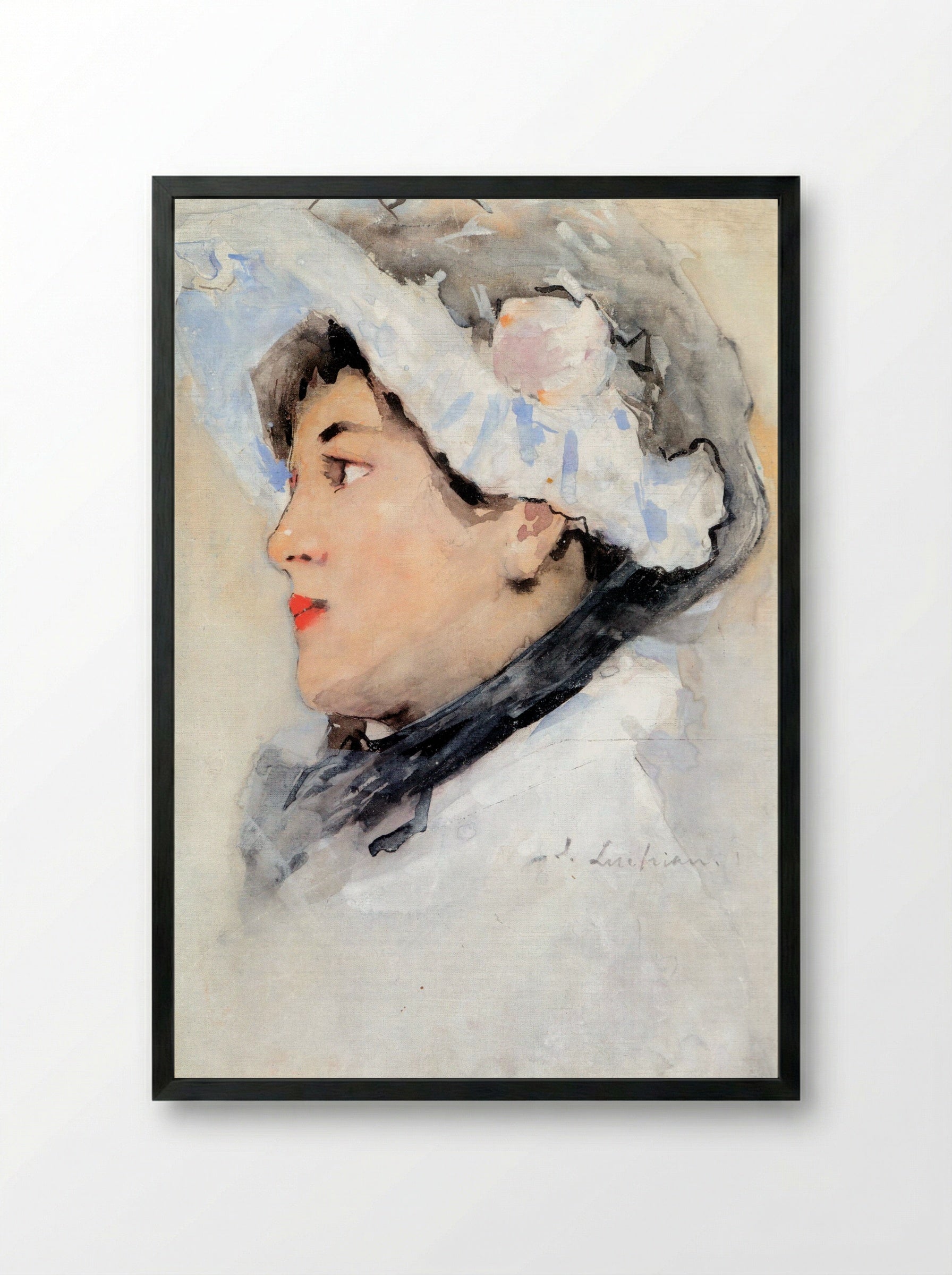 Portrait of a Woman - Stefan Luchian - Framed Print Black