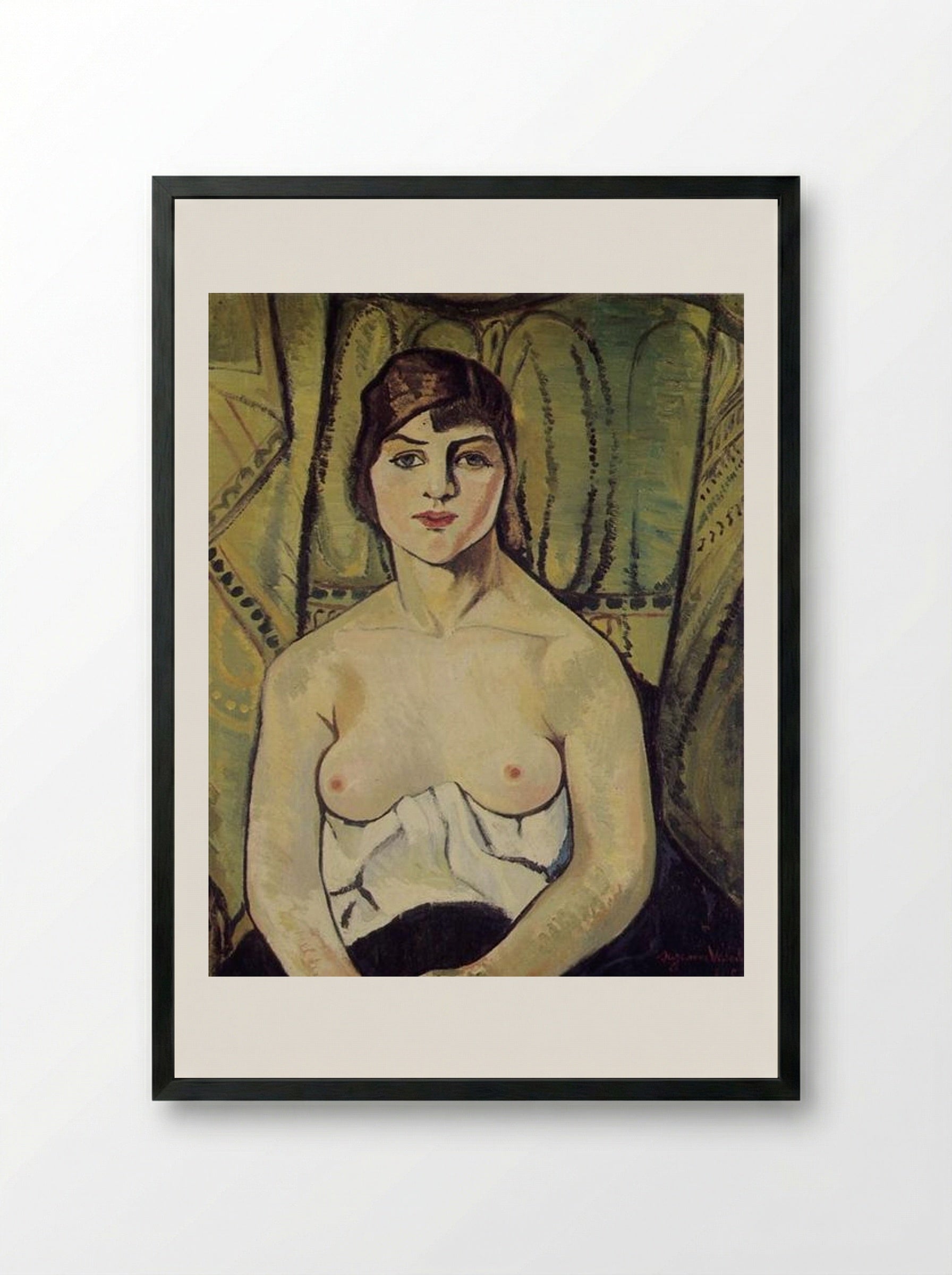 Portrait of a Woman - Suzanne Valadon - Framed Print Black