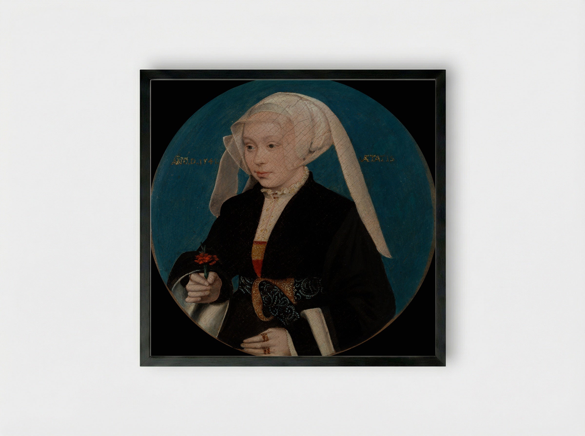 Portrait of a Woman - Bartholomaeus Bruyn the Elder - Framed Print Black