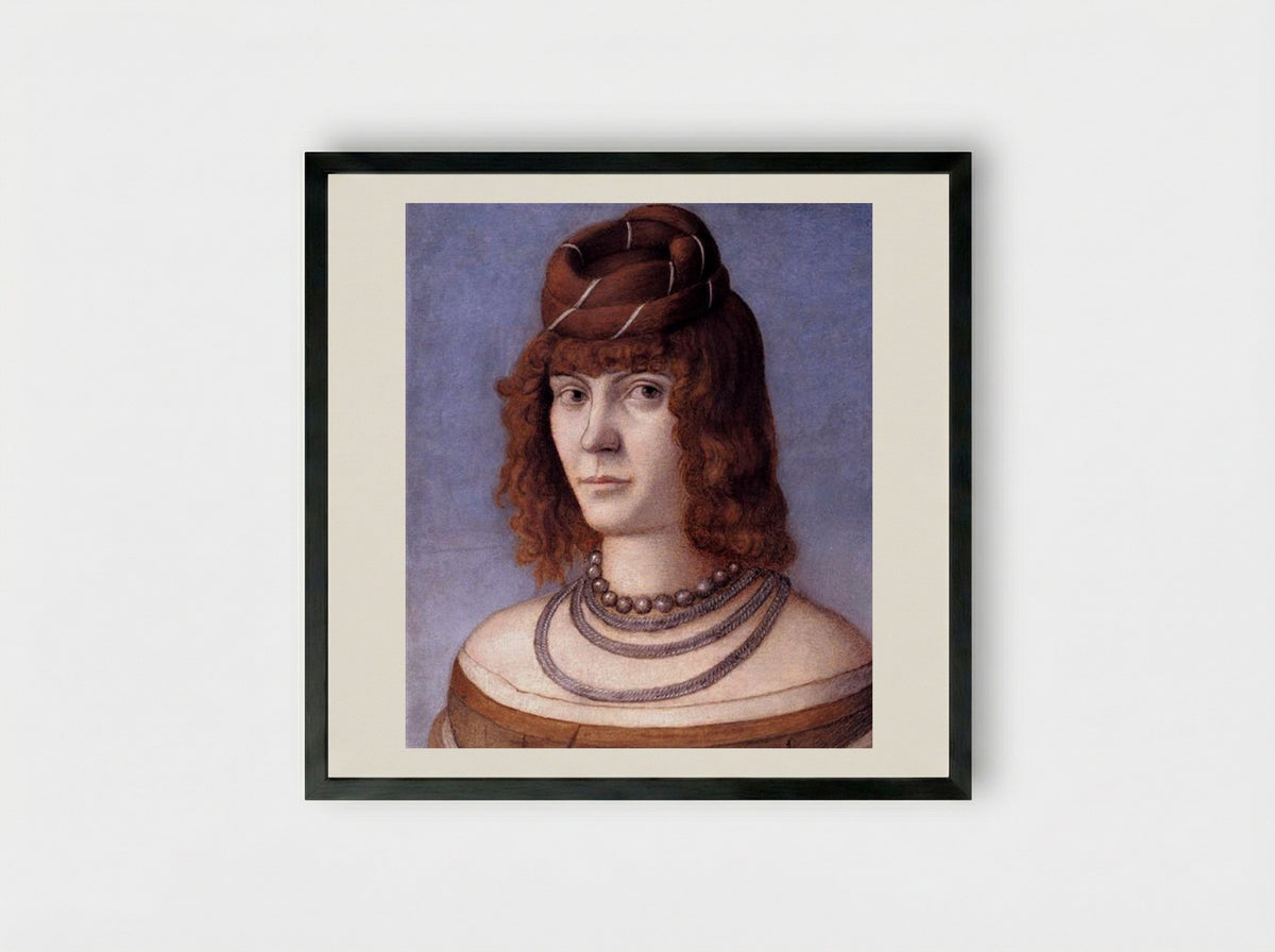 Portrait of a Woman - Vittore Carpaccio - Framed Print Black