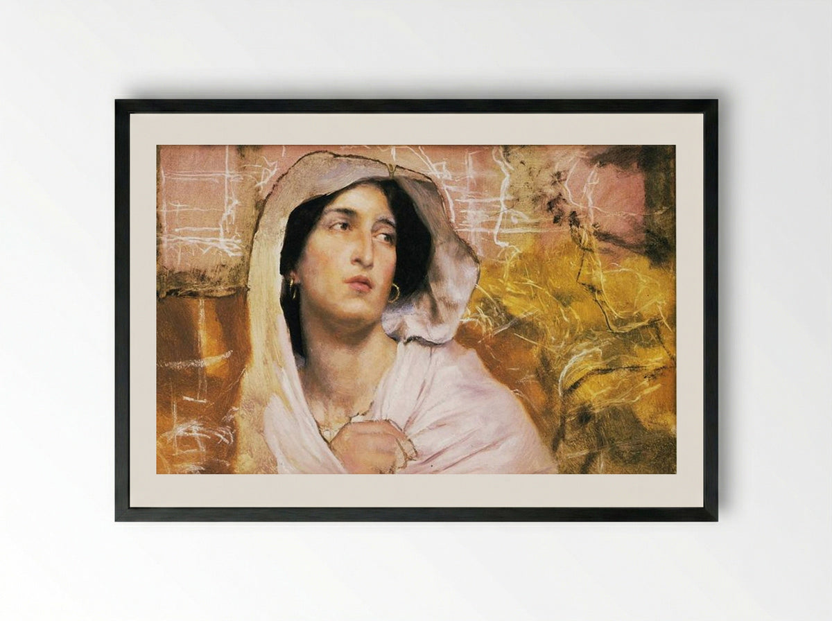 Portrait of a Woman - Sir Lawrence Alma-Tadema - Framed Print Black