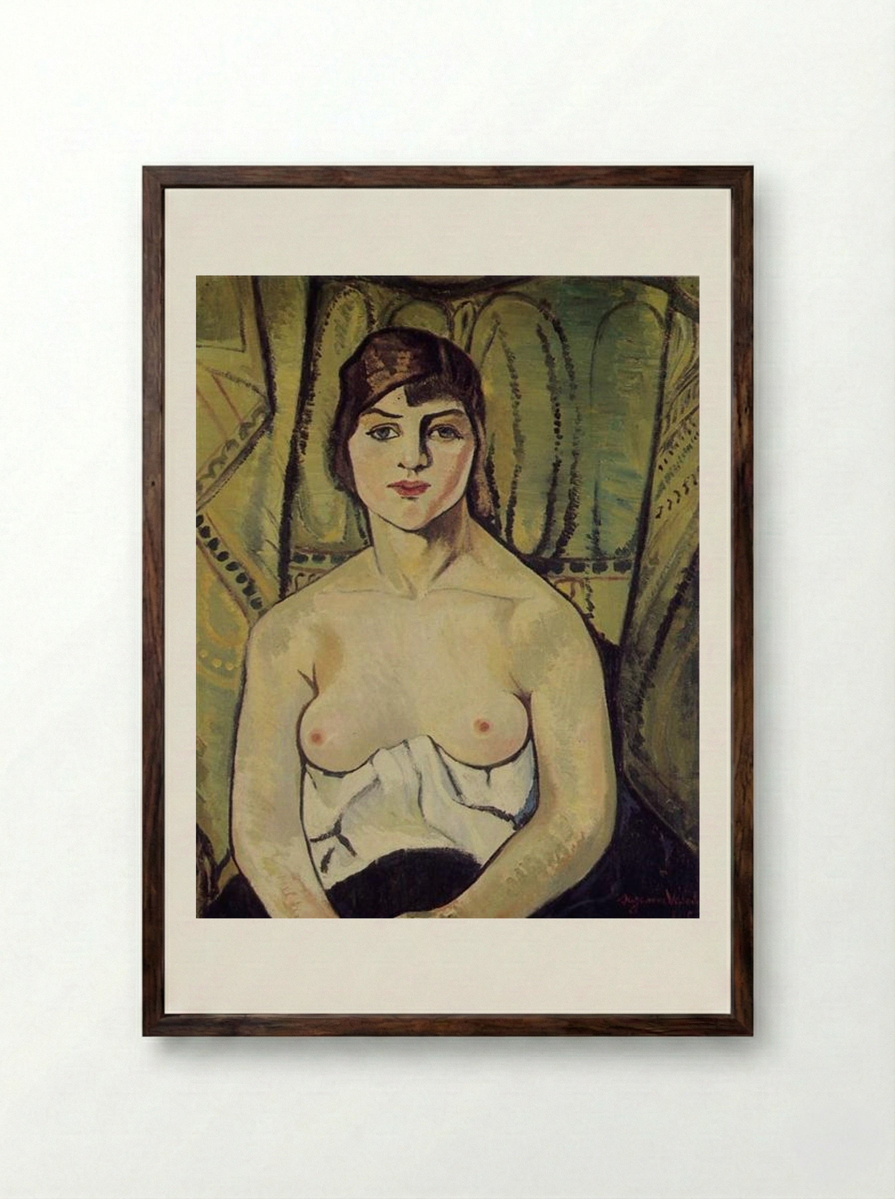 Portrait of a Woman - Suzanne Valadon - Framed Print Dark Wood