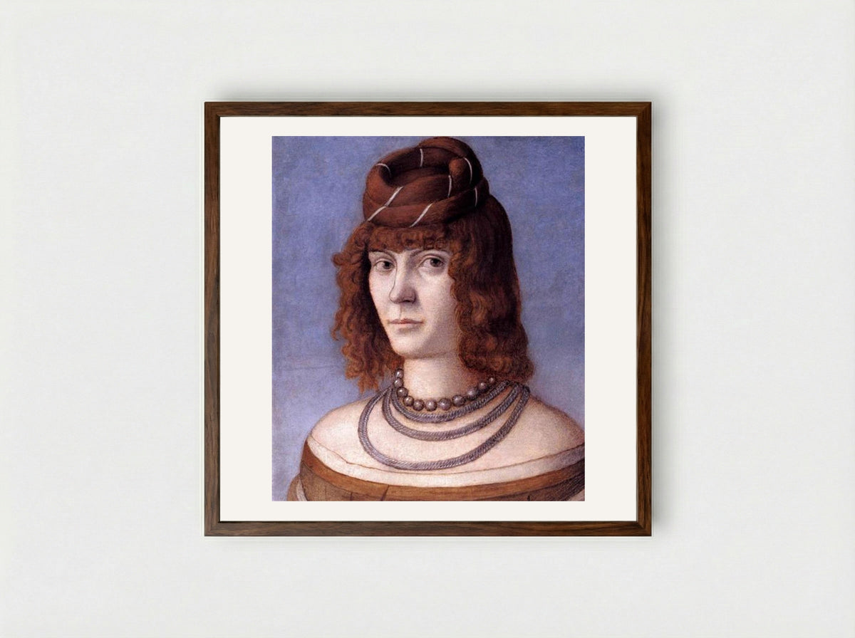 Portrait of a Woman - Vittore Carpaccio - Framed Print Dark Wood