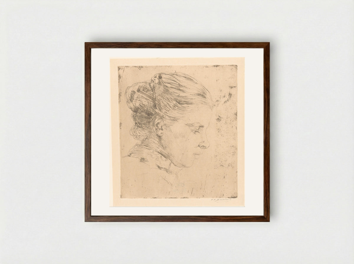 Portrait of a Woman - Frederika Henriëtte Broeksmit - Framed Print Dark Wood