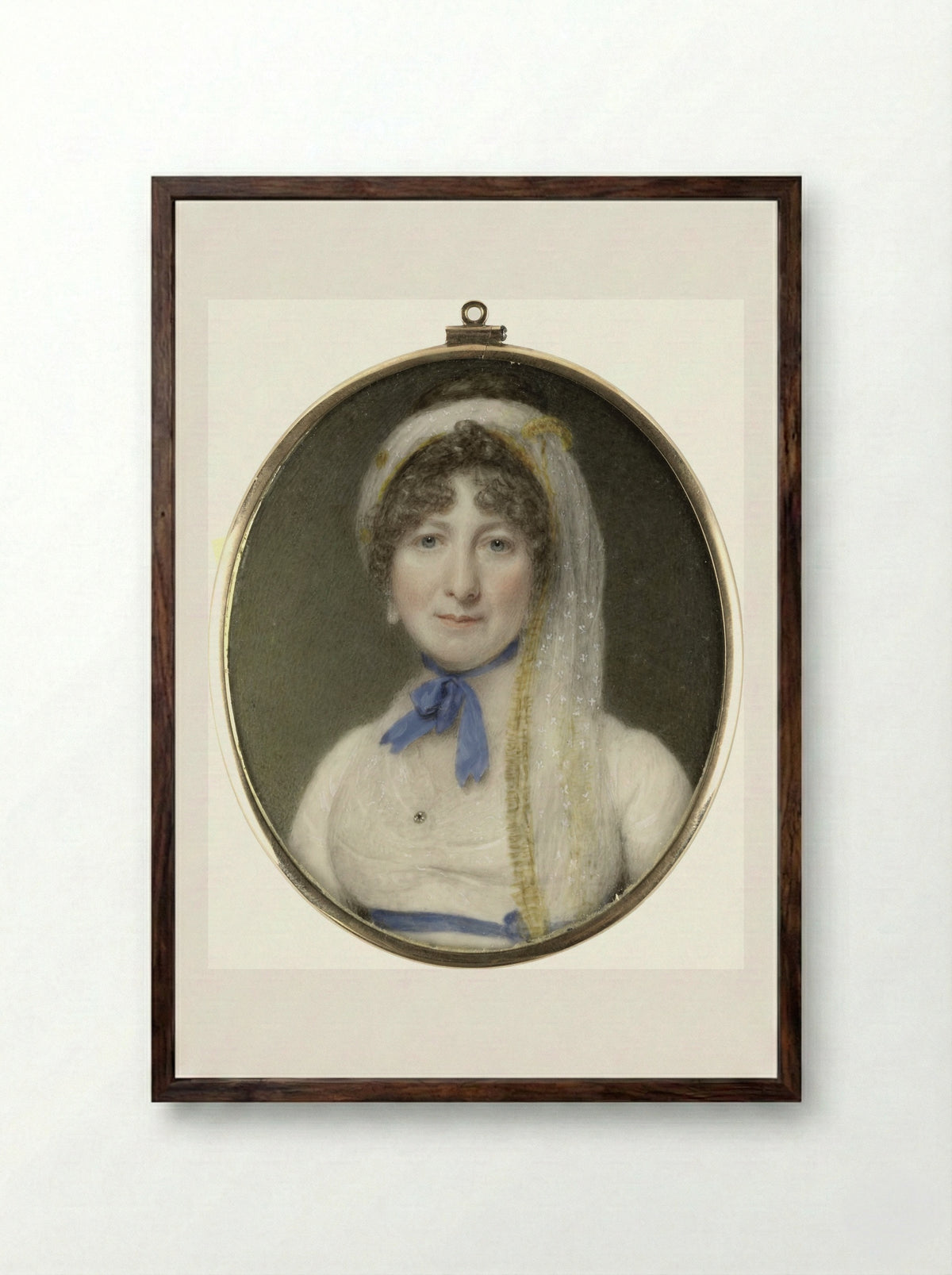 Portrait of a Woman - Richard Collins - Framed Print Dark Wood