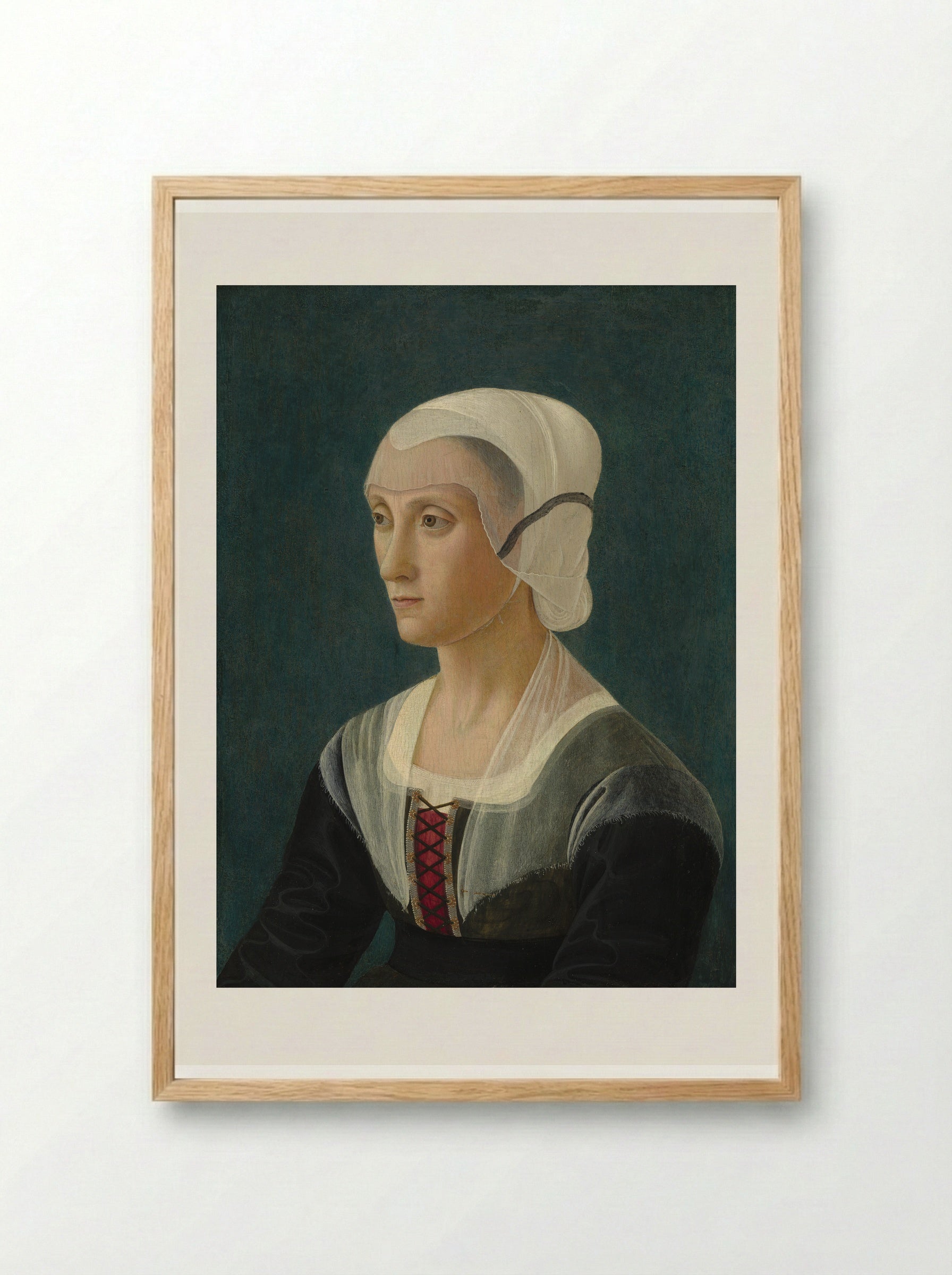 Portrait of a Woman - Domenico Ghirlandaio - Framed Print Wood
