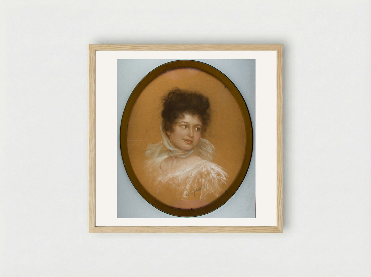 Portrait of a Woman - William Valentine Schevill - Framed Print Wood