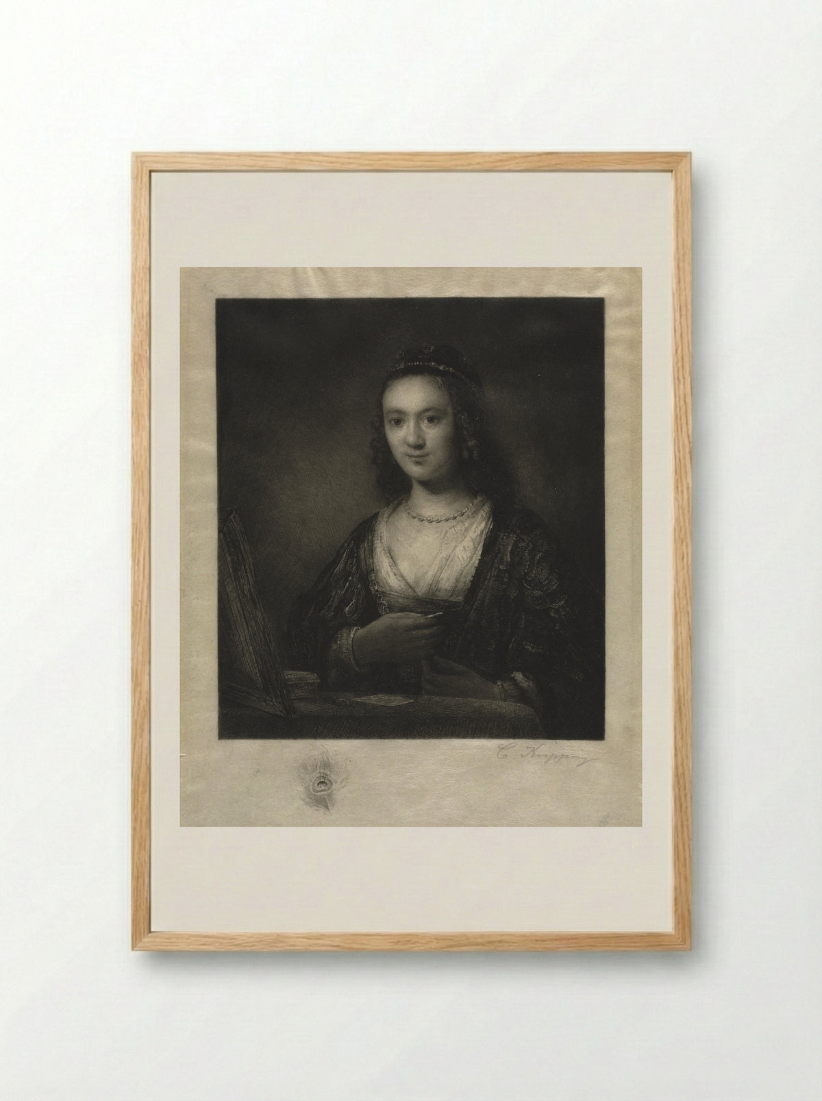 Portrait of a Woman - Carl Köpping - Framed Print Wood
