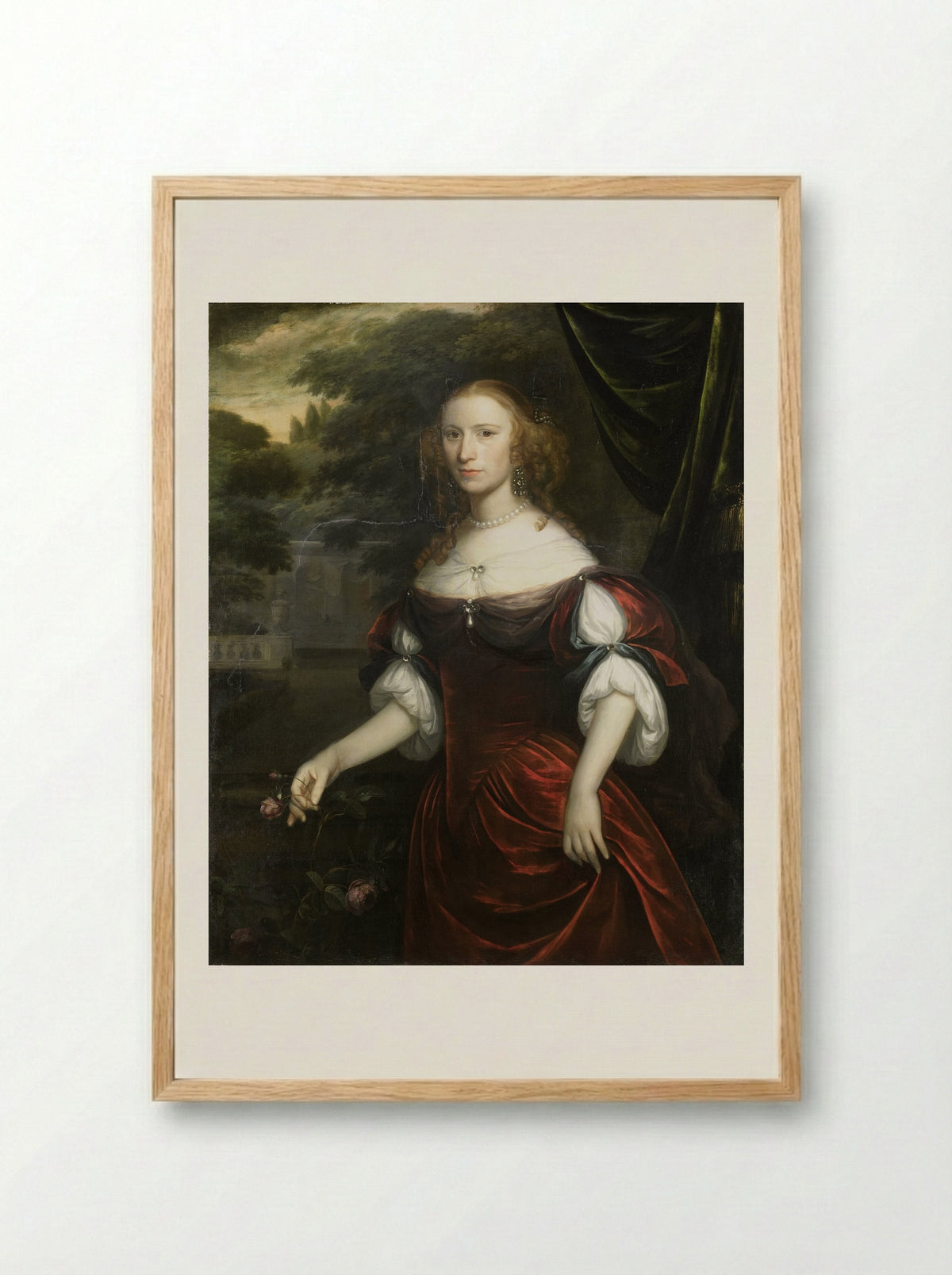 Portrait of a Woman - Herman Verelst - Framed Print Wood