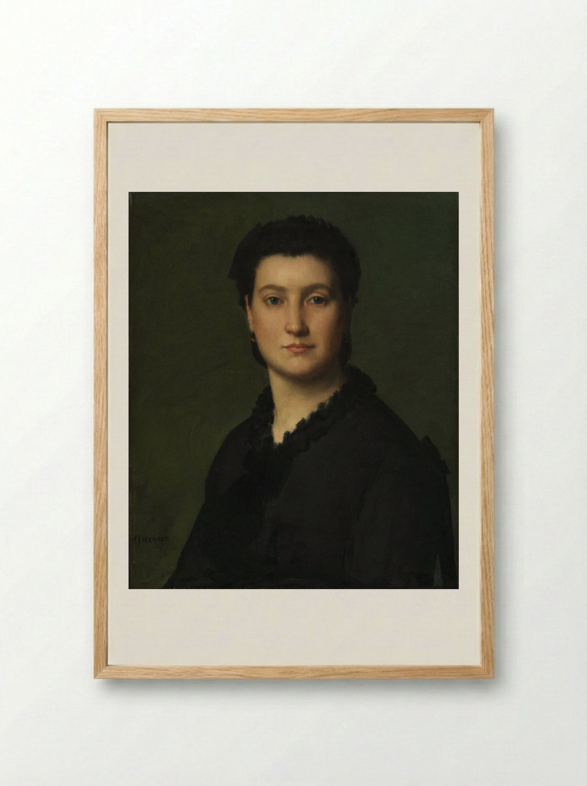Portrait of a Woman - Jean-Jacques Henner - Framed Print Wood