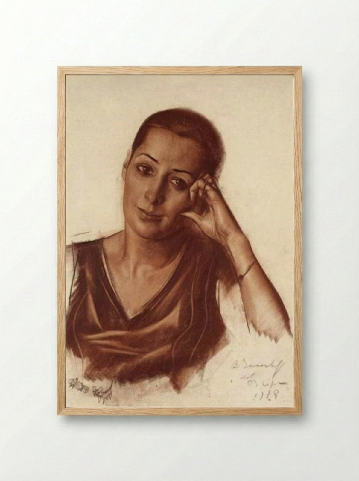 Portrait of a Woman - Alexandre Iacovleff - Framed Print Wood