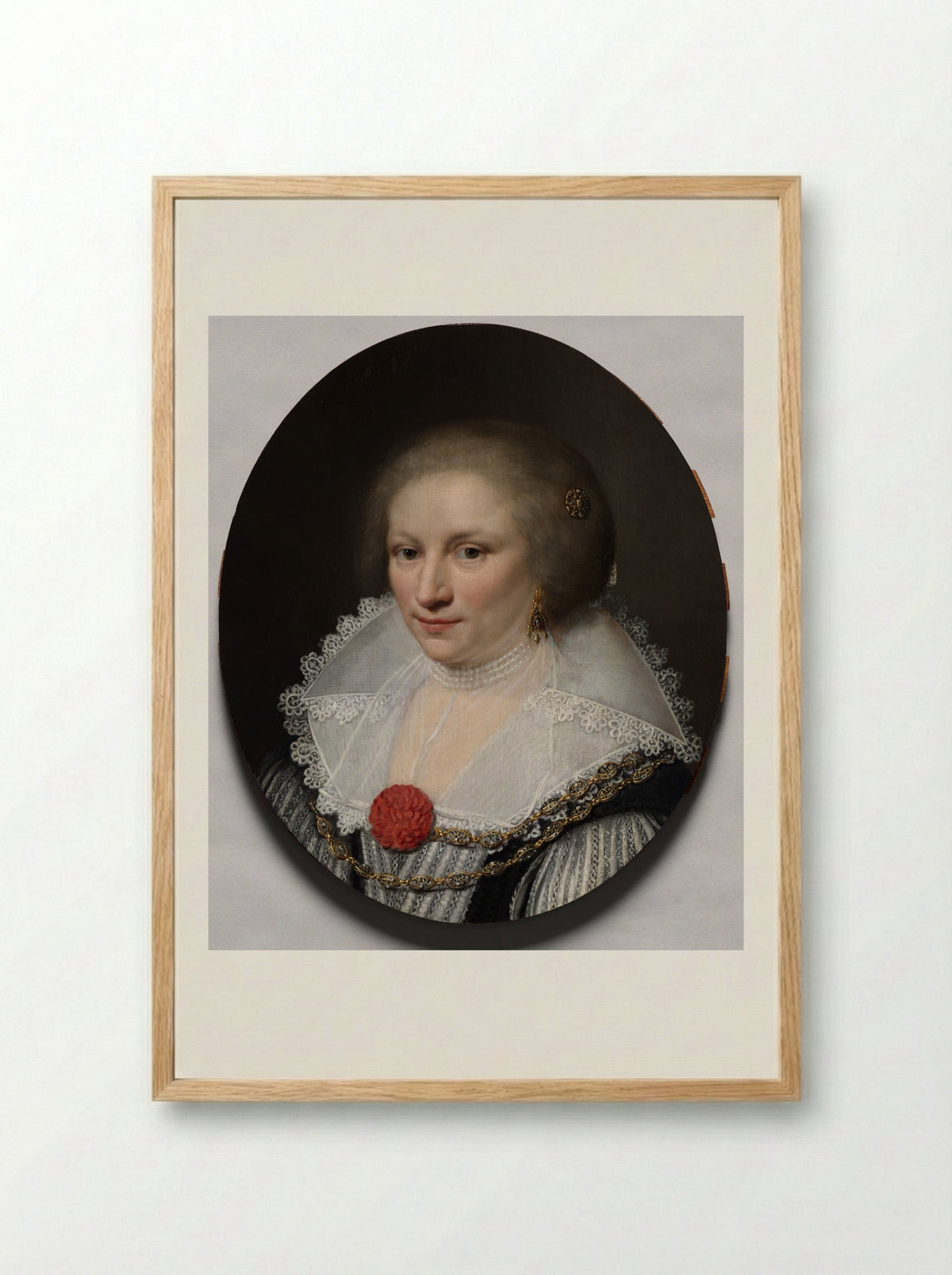 Portrait of a Woman - Jan Anthonisz. van Ravesteyn - Framed Print Wood