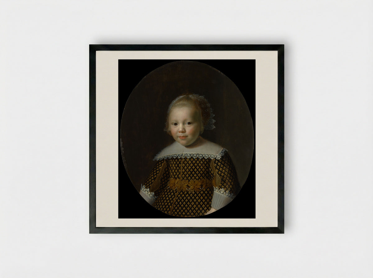 Portrait of a Young Boy - Paulus Moreelse - Framed Print Black