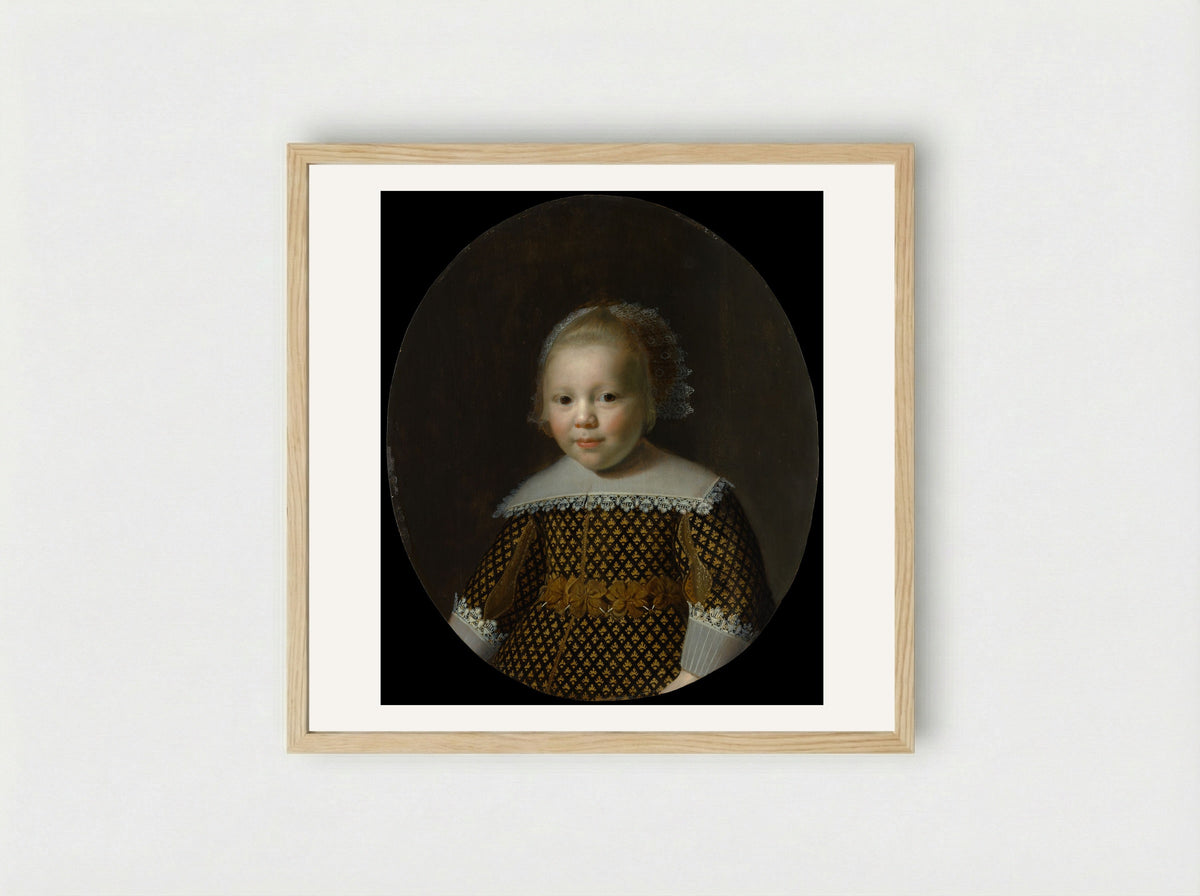 Portrait of a Young Boy - Paulus Moreelse - Framed Print Wood