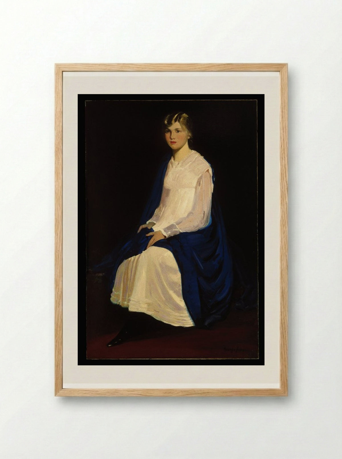 Portrait of a Young Girl (Antoinette Kraushaar) - George Luks - Framed Print Wood