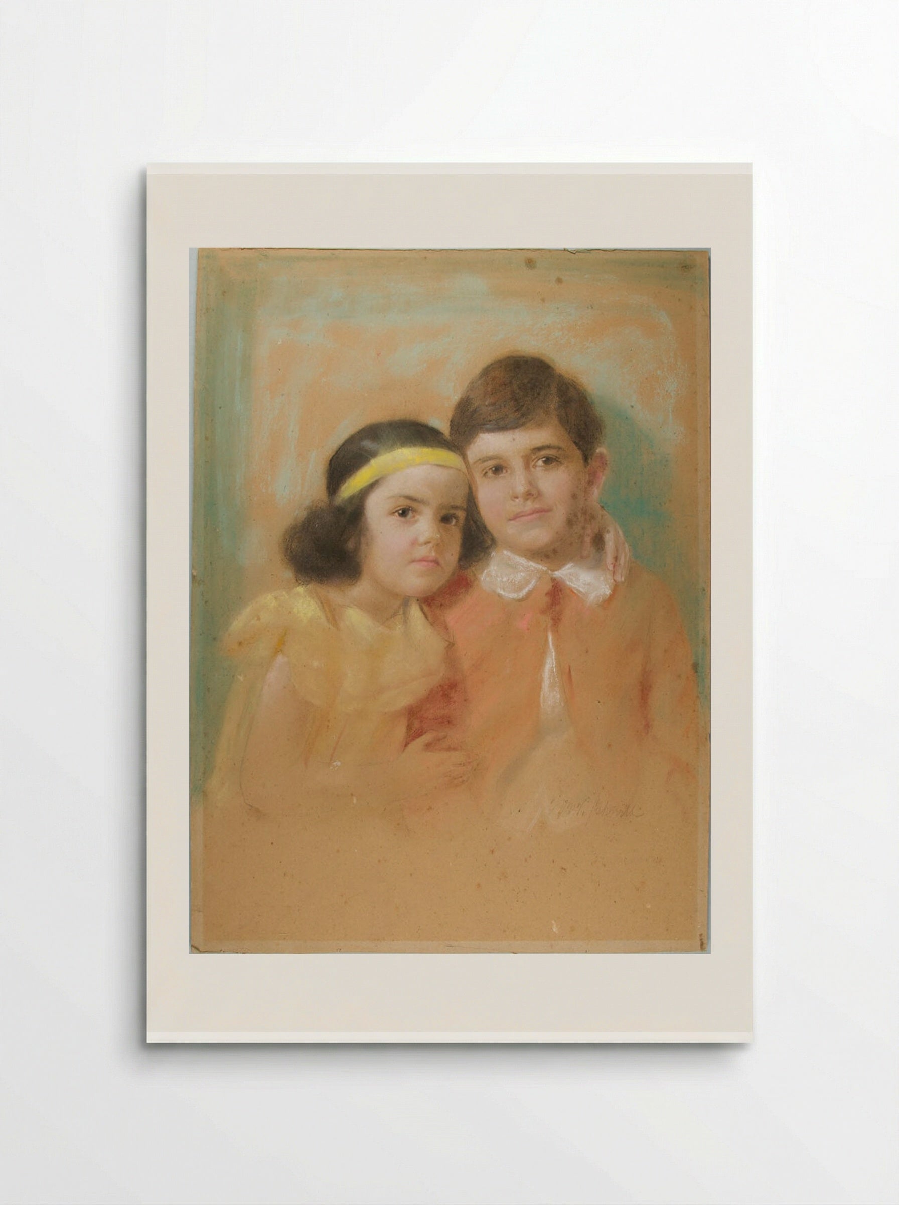 Portrait of a Young Girl and Boy - William Valentine Schevill - Poster