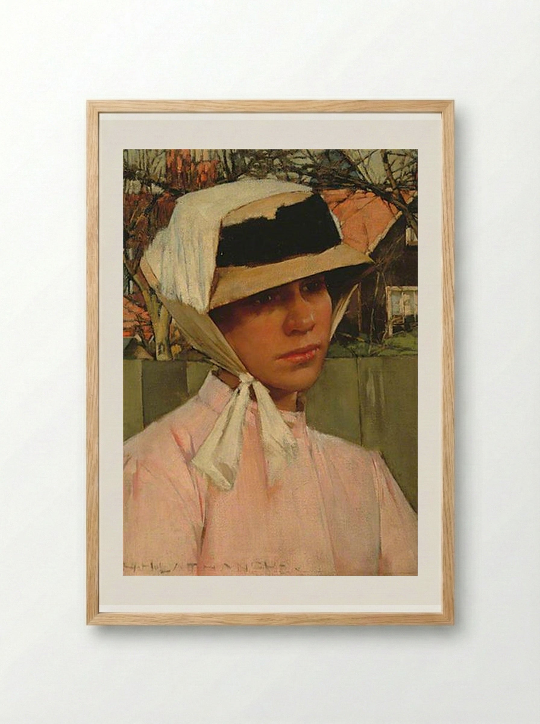 Portrait of a Young Girl - Henry Herbert La Thangue - Framed Print Wood