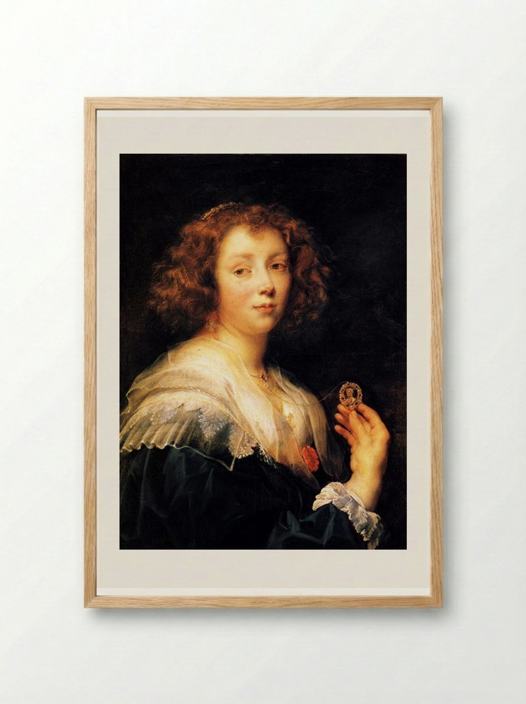 Portrait of a Young Lady - Jacob Jordaens - Framed Print Wood