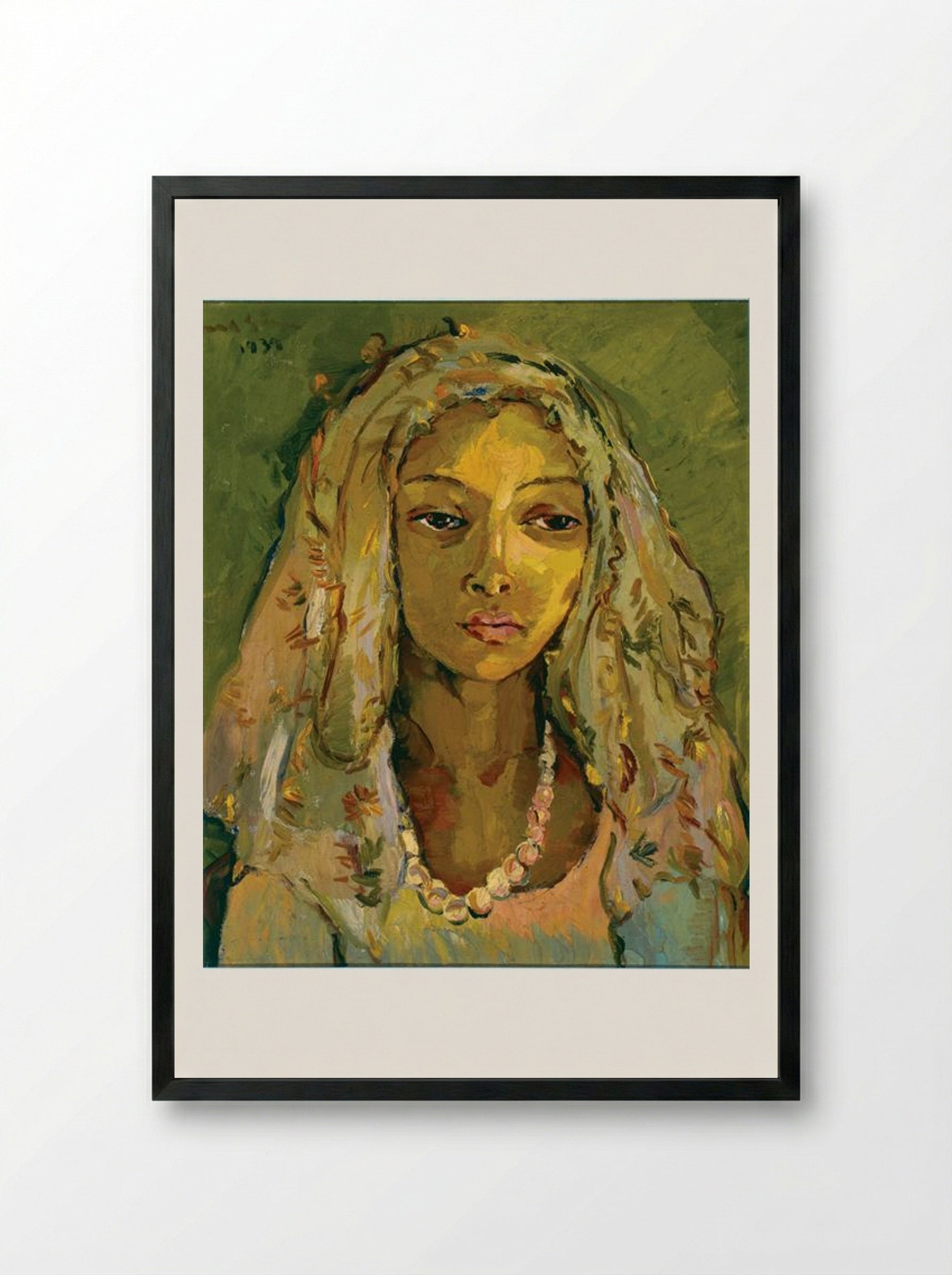 Portrait of a Young Malay Girl - Irma Stern - Framed Print Black