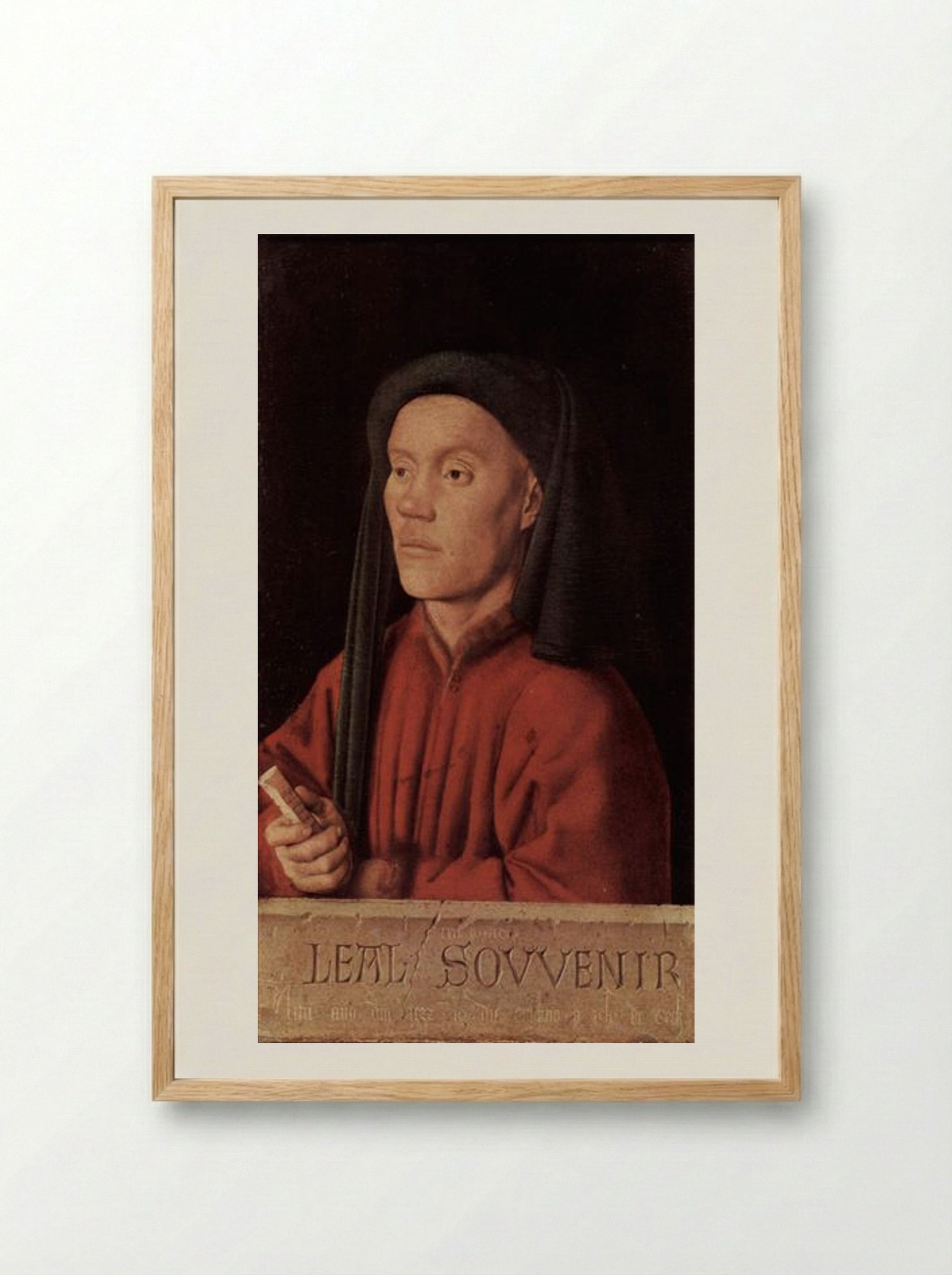 Portrait of a Young Man (Leal Souvenir) - Jan van Eyck - Framed Print Wood