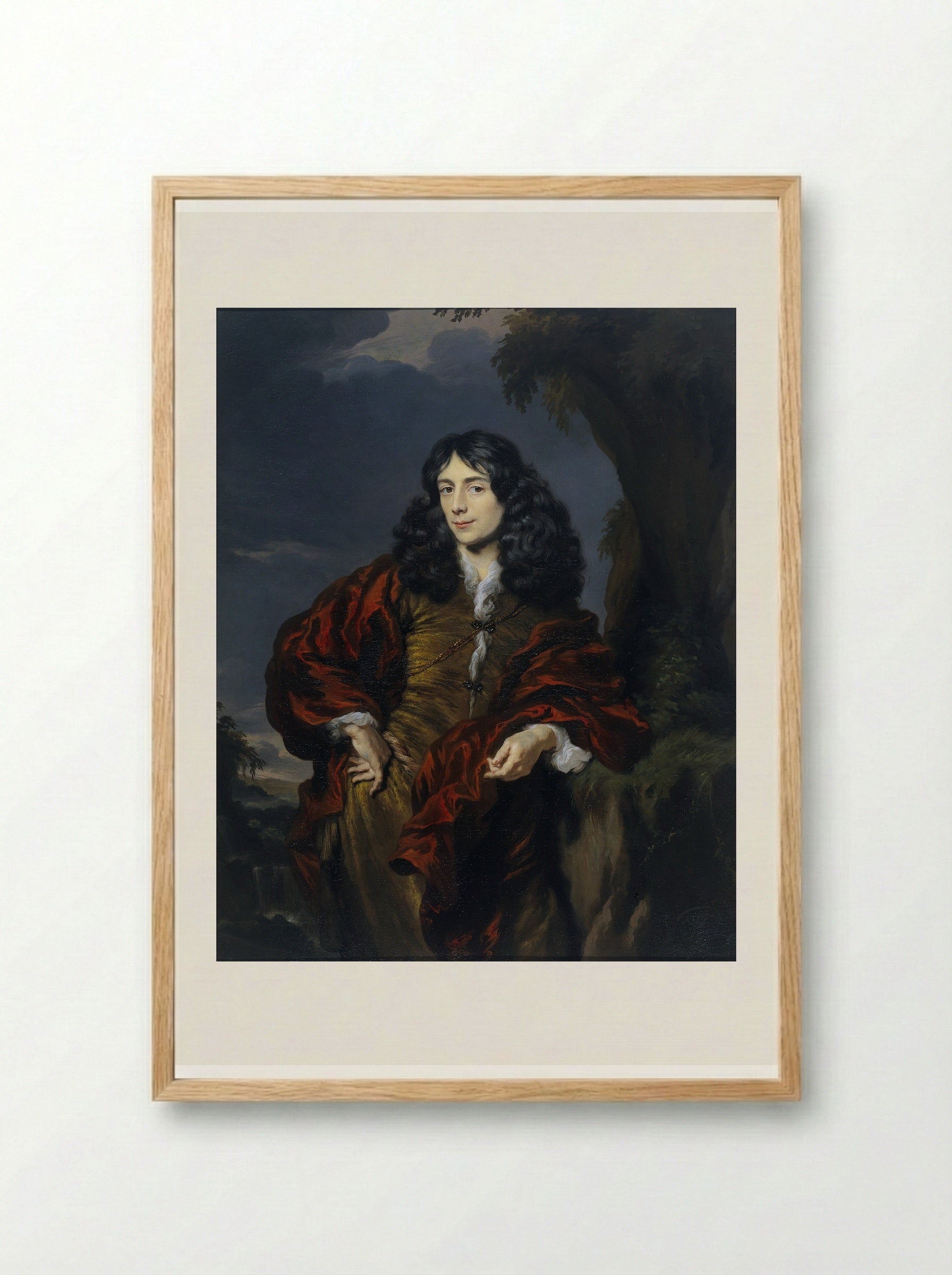 Portrait of a Young Man, Probably Simon van Alphen - Nicolaes Maes - Framed Print Wood