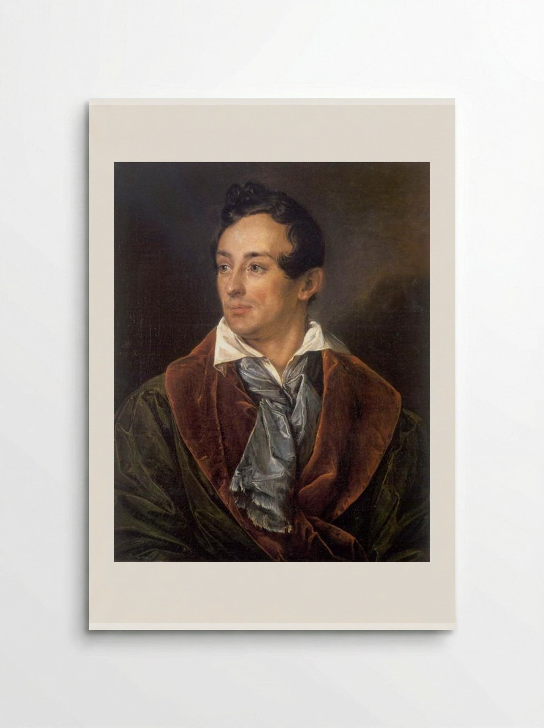Portrait of a Young Man in a Green Robe - Vasily Tropinin - Poster