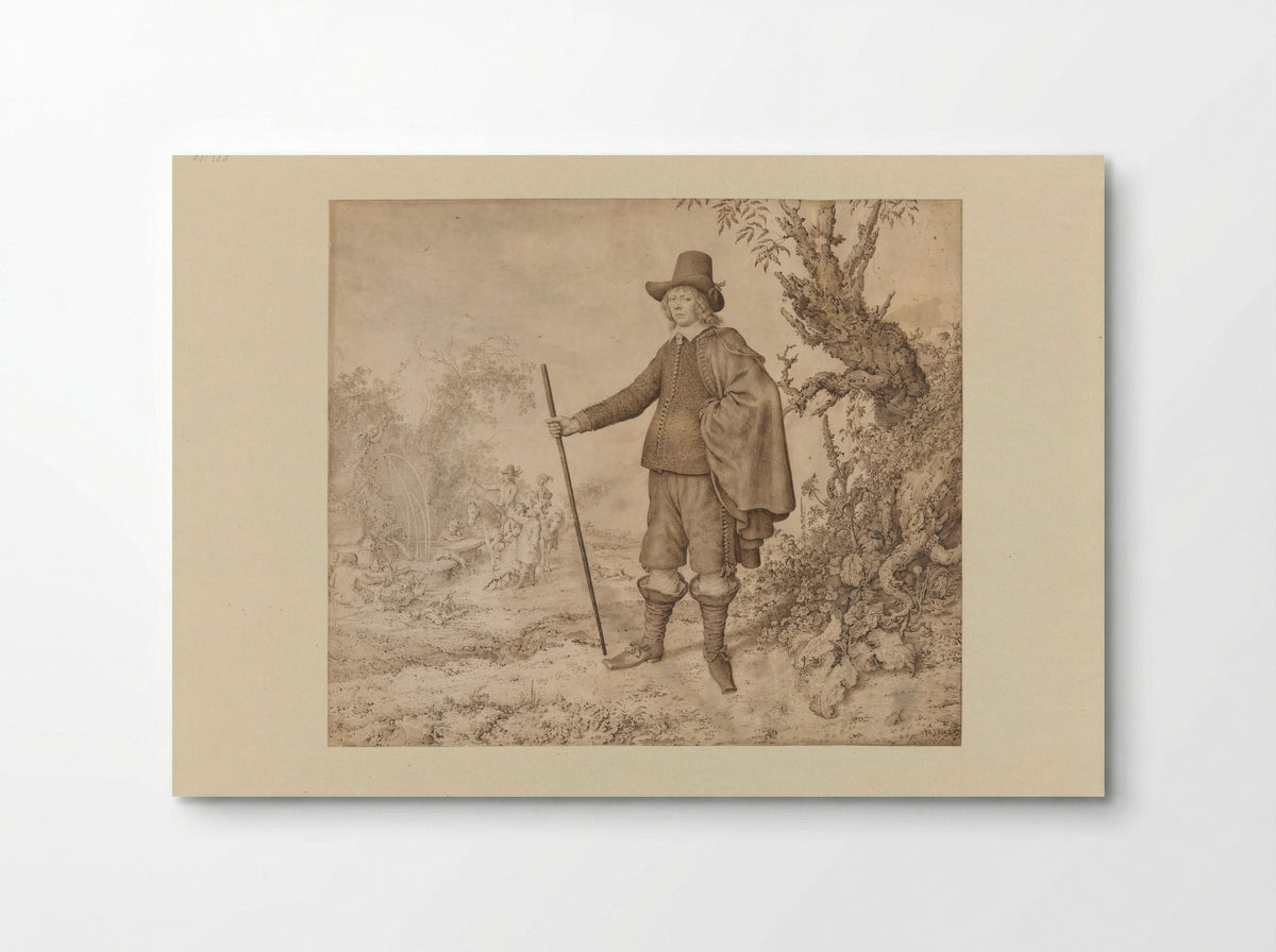Portrait of a Young Man in a Landscape - Gerrit Adriaensz. de Heer - Poster