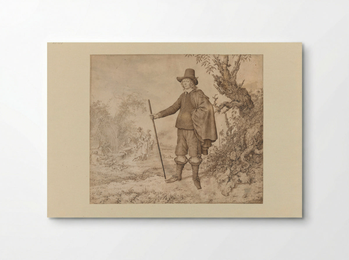 Portrait of a Young Man in a Landscape - Gerrit Adriaensz. de Heer - Poster
