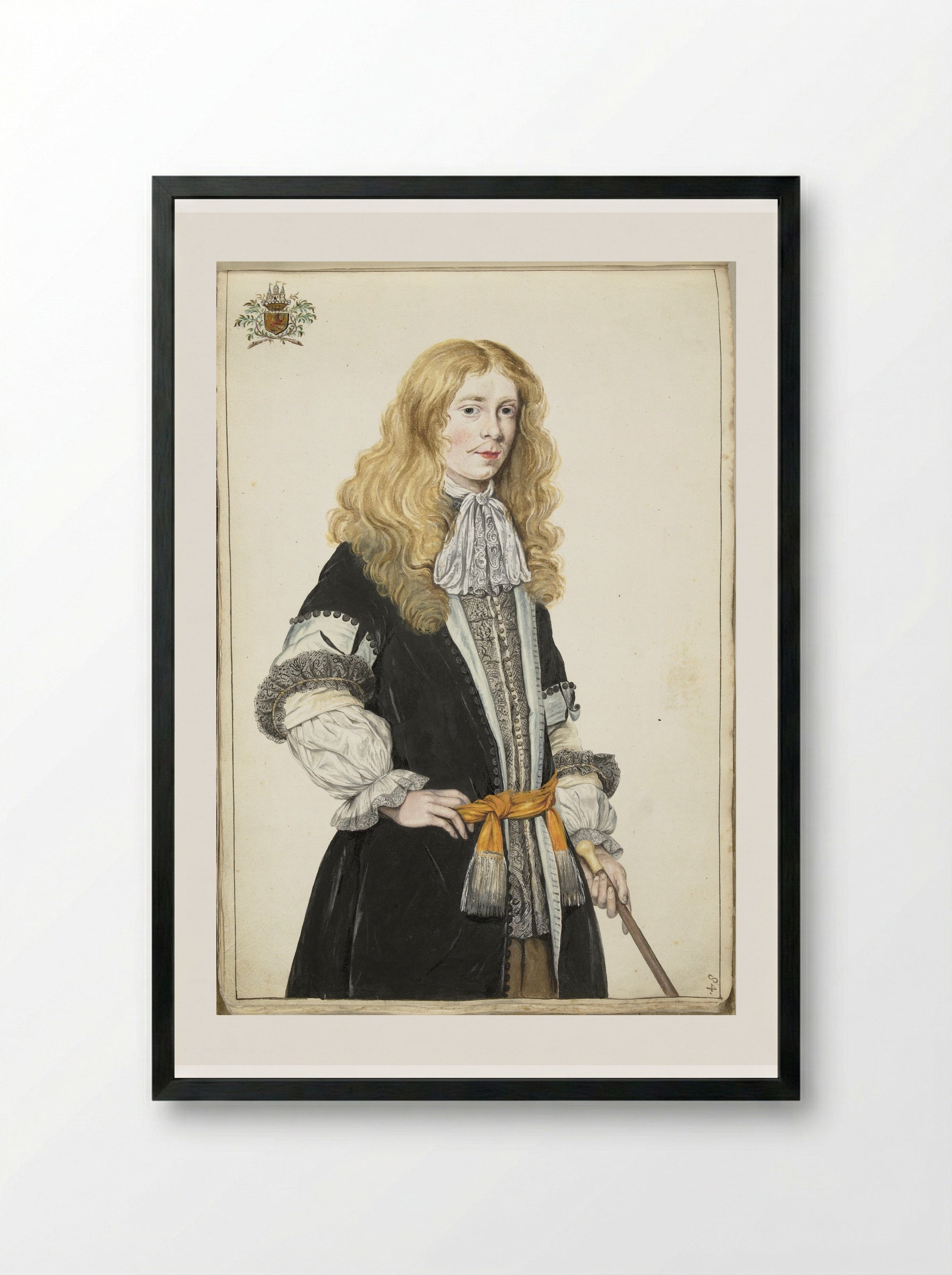 Portrait of a Young Man - Moses ter Borch - Framed Print Black