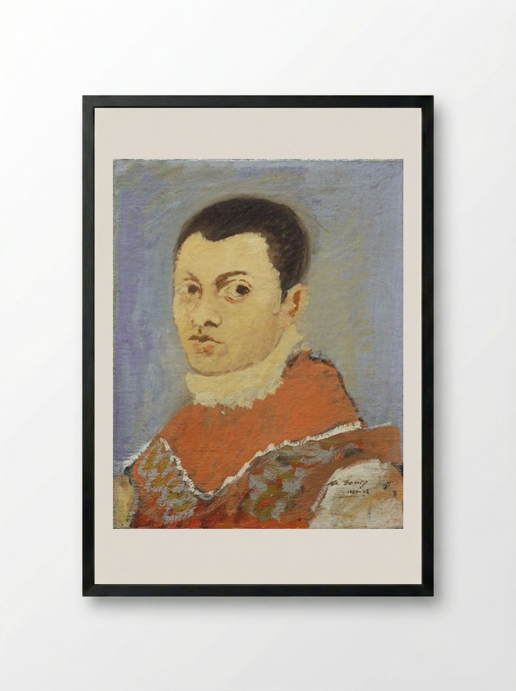 Portrait of a Young Man - Arshile Gorky - Framed Print Black