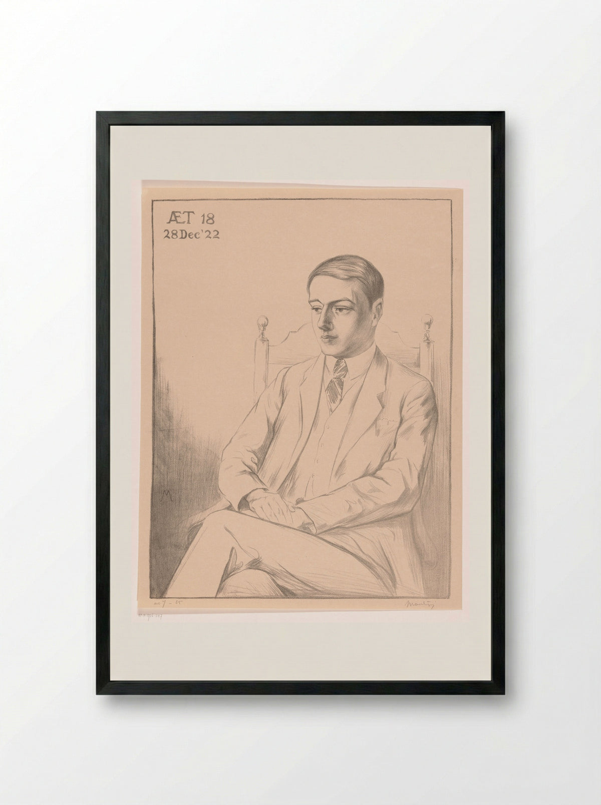 Portrait of a Young Man - Simon Moulijn - Framed Print Black