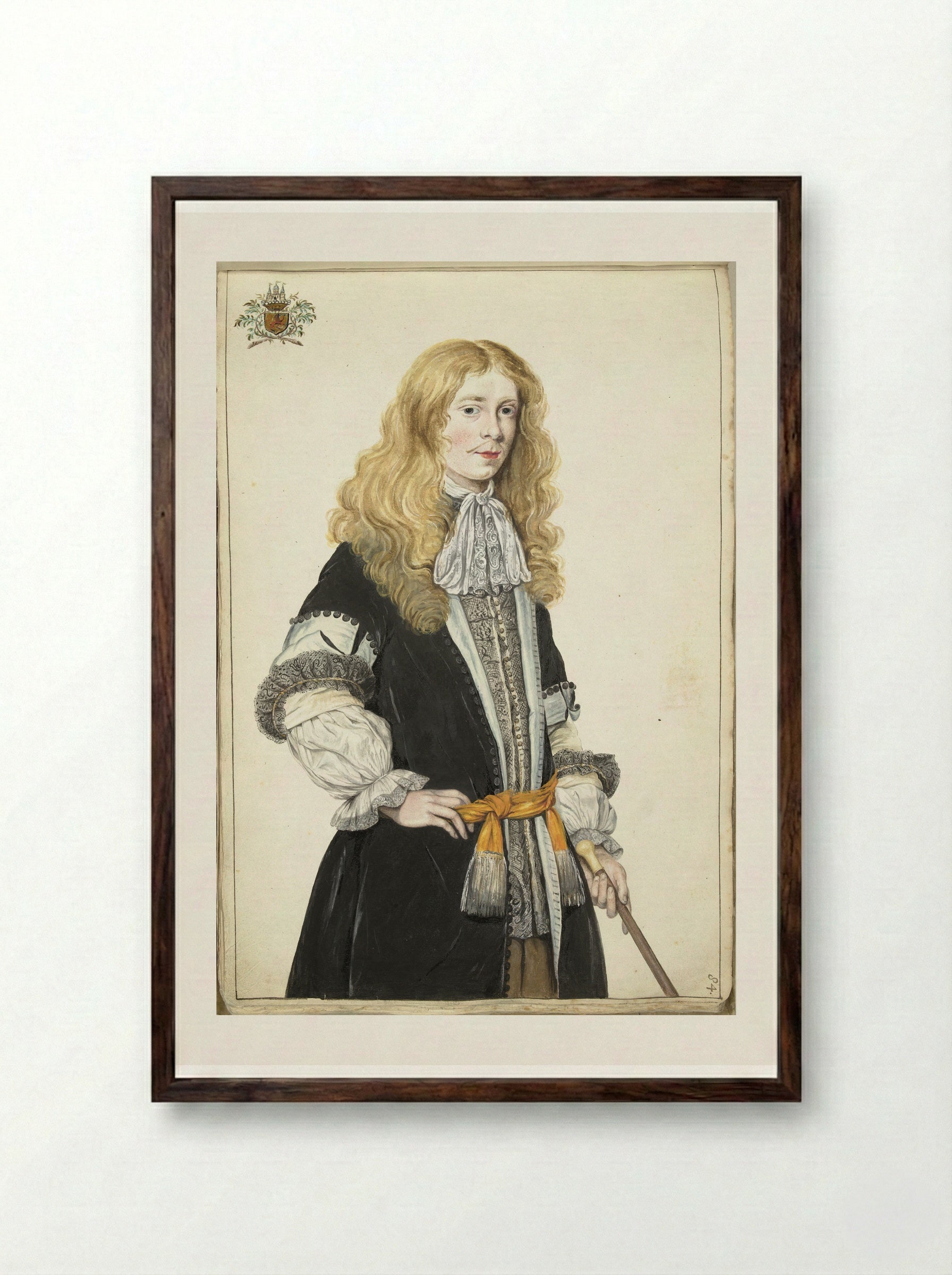 Portrait of a Young Man - Moses ter Borch - Framed Print Dark Wood