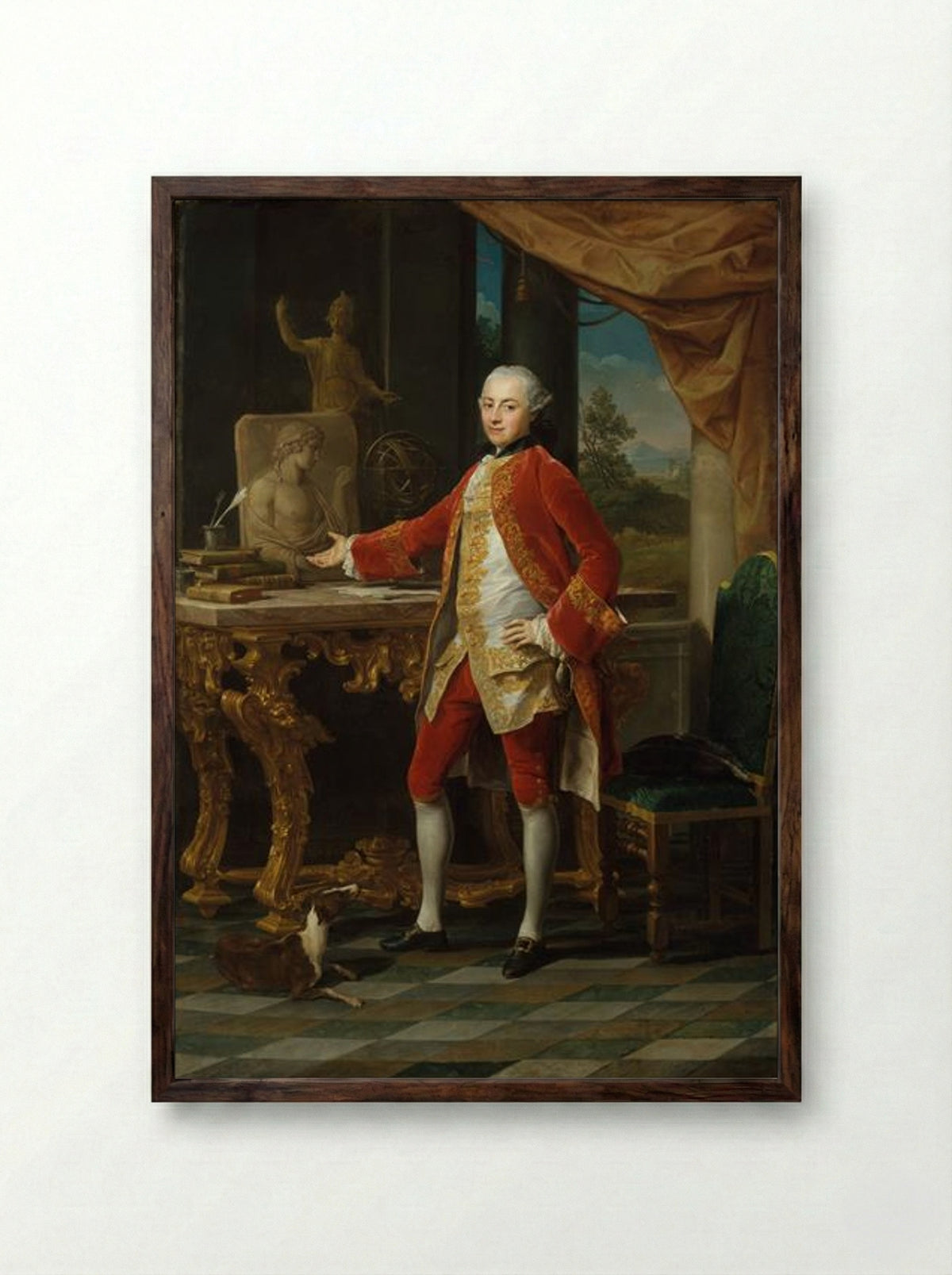 Portrait of a Young Man - Pompeo Batoni - Framed Print Dark Wood
