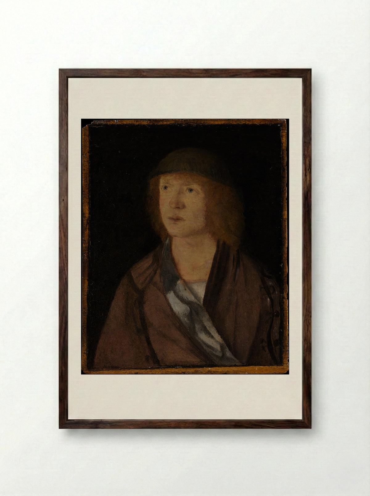 Portrait of a Young Man - Hans Süss von Kulmbach - Framed Print Dark Wood