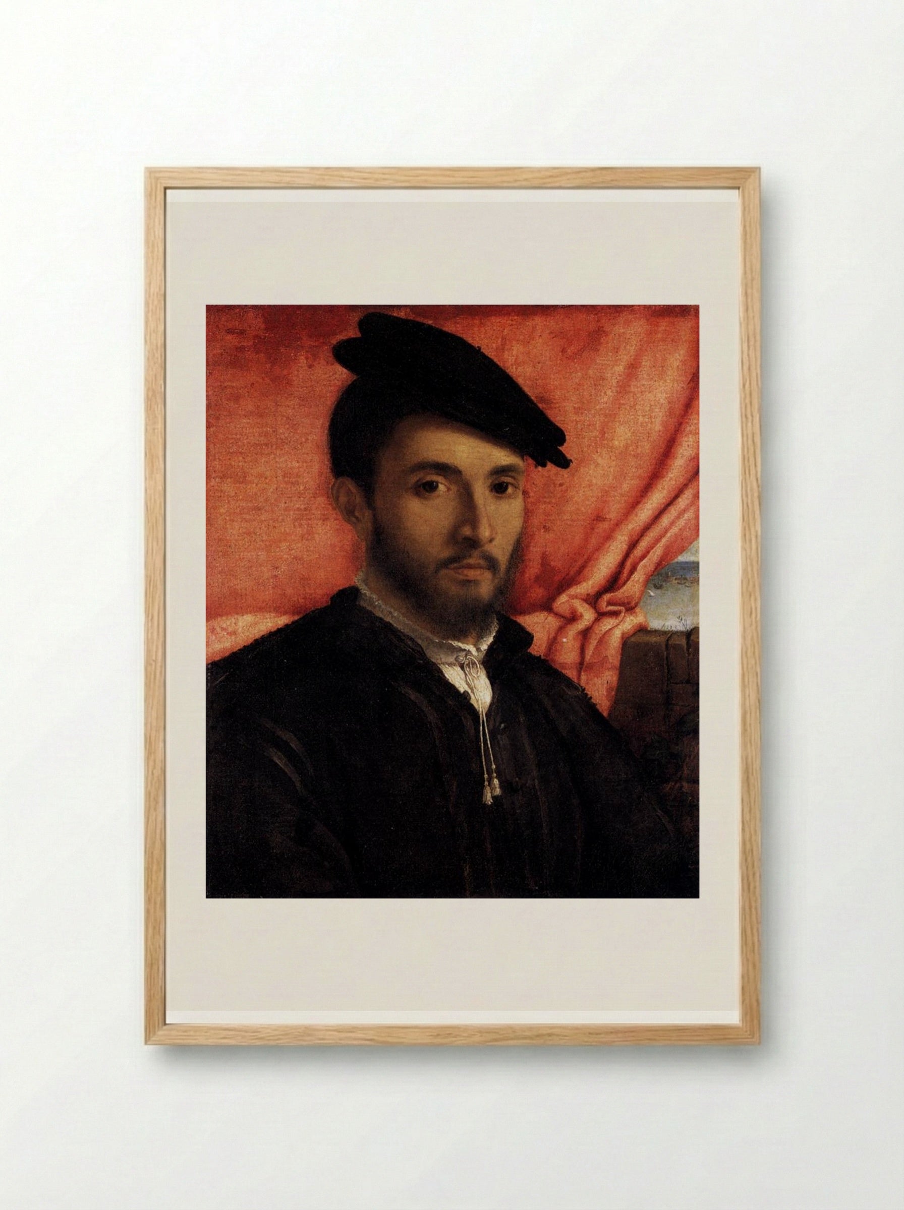 Portrait of a Young Man - Lorenzo Lotto - Framed Print Wood